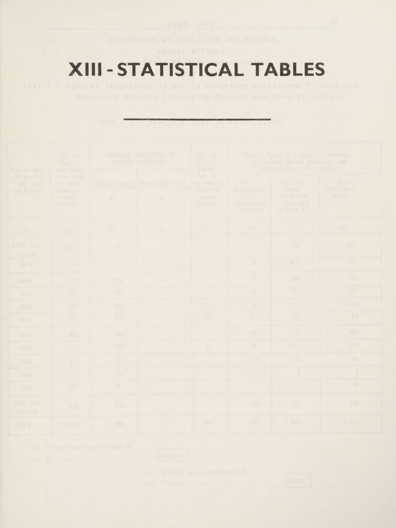 XIII - STATISTICAL TABLES