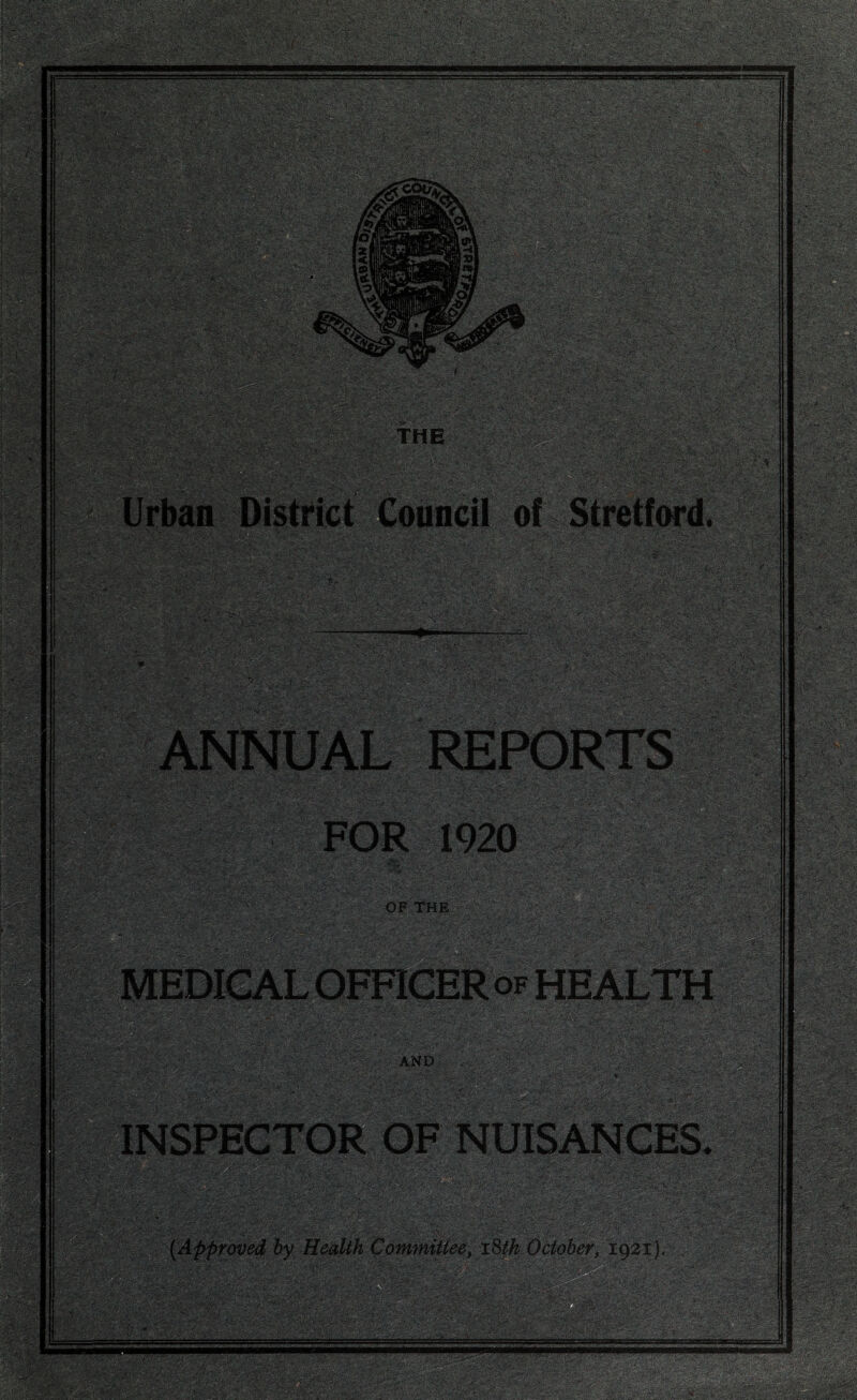 PRINCIPAL INDUSTRIES, OCCUPATIONS, Etc. The engineering and electrical trades provide the prin¬ cipal industries of the district ; a large portion of the occupied males are engaged in commercial occupations ; the proportion of factory labourers and general labourers is small. The proportion of married women engaged in occupations is low. II.—SANITARY CIRCUMSTANCES OF THE DISTRICT. WATER SUPPLY. The water (other than that obtained from two private wells) used for domestic purposes is taken from the Manchester Corporation’s mains, and is of good quality. It is laid on to all the houses. OPEN SPACES. The district is well supplied with open spaces. I set out below the names of the Parks, their acreage, and Ward situation:— Acres Rds. Pis. Hullard Park .. 11 1 10 ... Trafford Ward. Victoria Park .. 19 1 10 ... Stretford Ward. Gorse Hill Park ... .. 12 1 9 ... Talbot Ward. Seymour Park 15 0 9 ... Trafford Ward. Longford Park ... .. 63 0 0 ... Longford Ward. Trafford Park Bowling Green... .. 0 2 37 ... Park Ward. In addition to the portions allotted as playing fields, Hullard, Victoria and Gorse Hill Parks are well provided with facilities for recreation in the way of bowls, tennis and croquet. Band stands are provided, and the provision of music during the summer months is much appreciated. RIVERS AND STREAMS. The River Mersey forms the southern boundary of the district, and separates it from the districts of Ashton-upon- Mersey and Sale, within the County of Cheshire. Complaints of any nuisance arising from the streams and waterways of the district have had prompt attention.