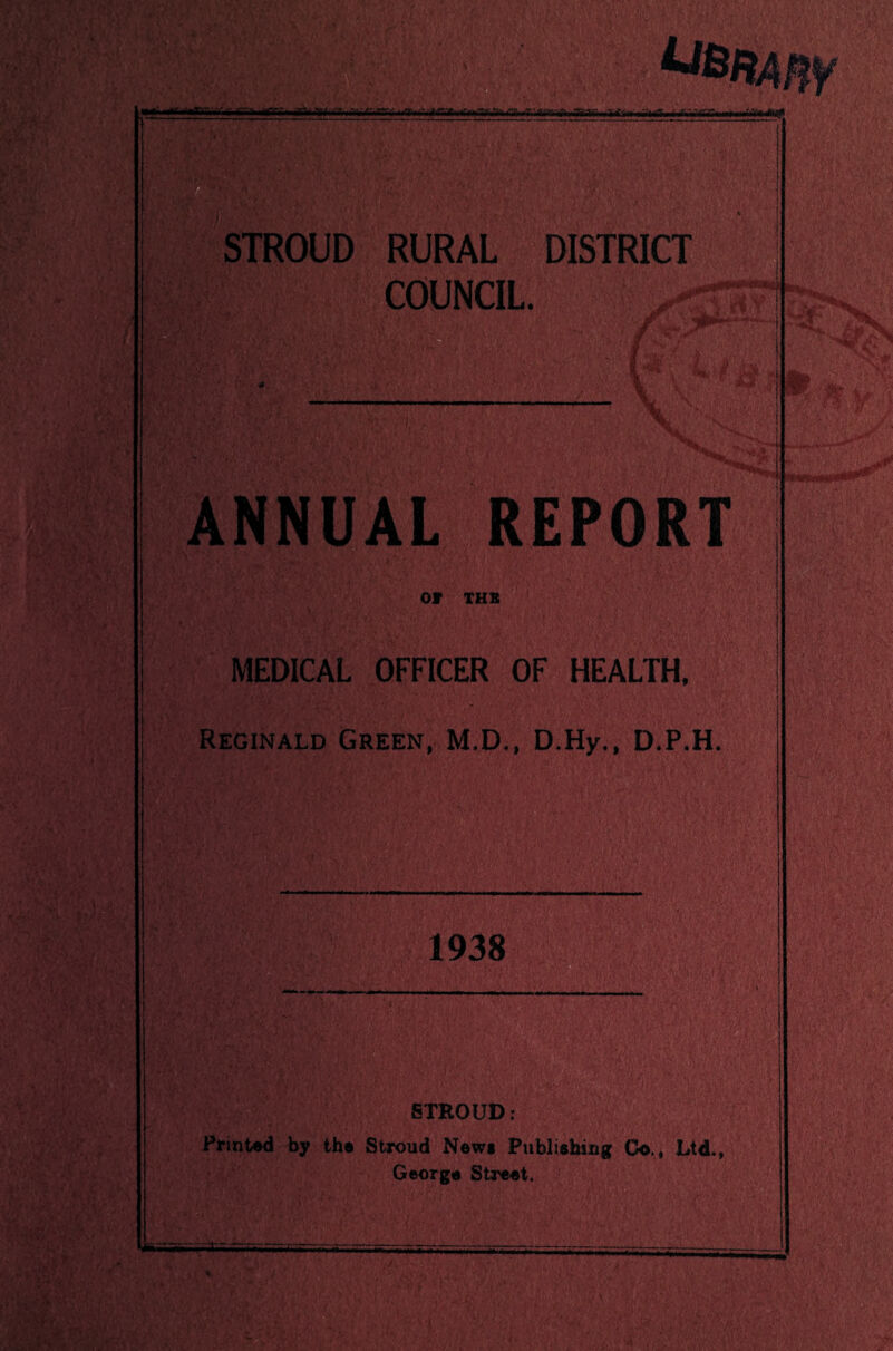 The number of births actually registered in the district were 239, and of these 129 were males and 110 females. There were 5 illegitimate births certified. This number is about the average, which for the last 18 years was 5 per annum. In 1922 there were 12 babies not born in wedlock, in 1920 there were 8, and all the rest were less in number. During the 18 years, illegitimate births occurred in every parish, these are the chief ones: Painswick 19, Bisley 15, Minchinhampton 13, Rod- borough 8, and Chalford 7. Horsley and Cranham, both small rural parishes, had 6 illegitimate births each, whereas in Leonard Stanley, Woodchester and Randwick 1 child only was illegitimate during this period. In the 5 year period, 1923—27, there was an average of 3.6 such births, in 1928—32 it was 5, in the 1933—37 it was 4.4. In 1937 the nett birth rate was 14.2 per 1,000 population, and for the last 5 years it averaged 12.8, The birth rate was well over 26 per 1,000 from 1876 to 1900, and from the former year it has fallen steadily to the present time. The birth rate for the year was 13.6 per 1,000, and this compares with the rate for England and Wales, which was 15.1 per 1,000. The nett births were 294, many more than the number occurring in this area. In the same way that the death rate is lowered in calculating a standard death rate, because of an older population, who die at a greater rate than young people, one cannot see why a standard birth rate should not be calculated, for districts with an old popu¬ lation, most of whom are past the child bearing epoch. In the parishes there were registered 38 births in Minchinhampton, 29 in Chalford, 25 in Painswick, 22 in Stone- house, and 21 in Bisley. In Cranham, a very small parish, there was 1 birth, and in Pitchcombe and Randwick 2 each. Miserden, with its small population, had 6 births registered in it. 5