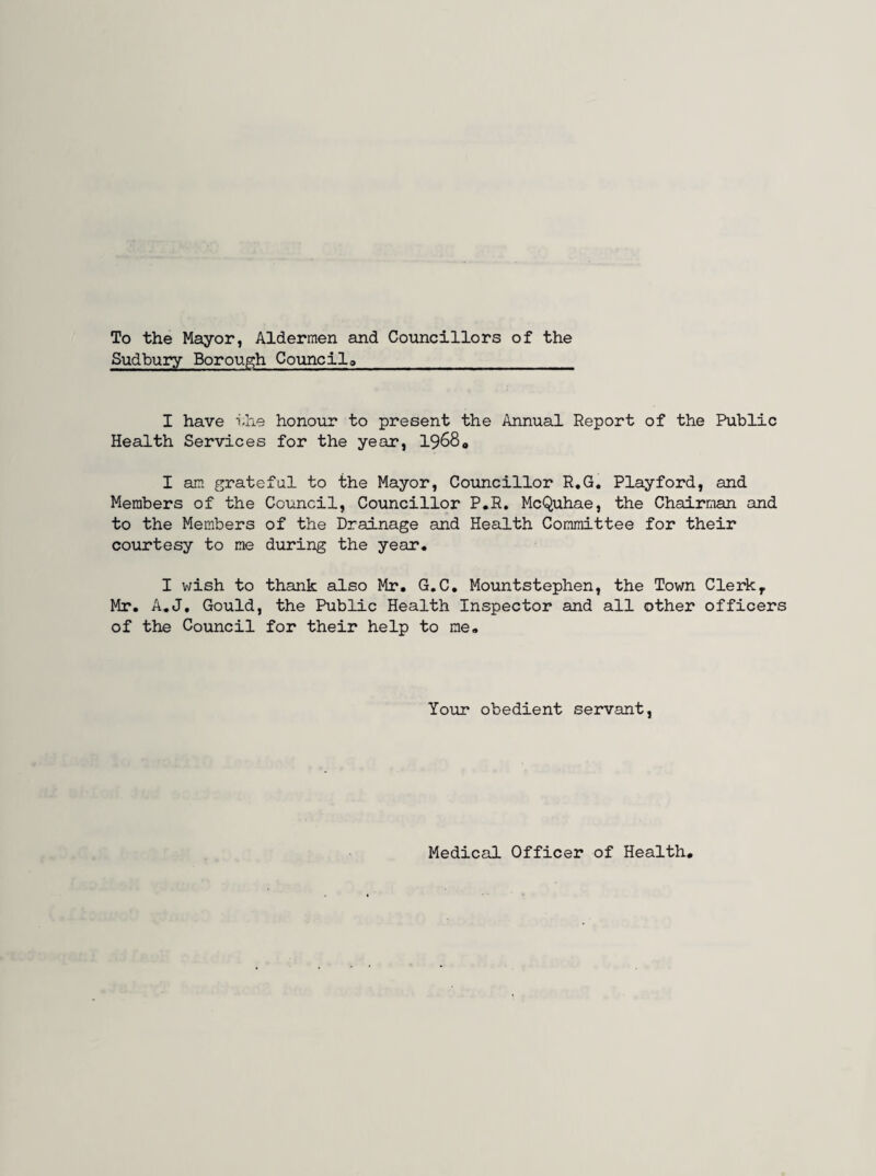 GENERAL STATISTICS (Figures in brackets throughout the report .'relate to the year 1967) Population. 1968 1967 Registrar-General's Estimate. 7 ,560 (7,060) Rateable Value as at 1st April. £289,958 (£270,583) Sum Represented by a Penny Rate (1968/69) £1,168 (£1,100) Area, in Acres. 1,925 a, 925) VITAL STATISTICS. Live Births. Total. Male. Female. Legitimate, 125 (129) 63 (74) 62 (55) Illegitimate. 5 (13) 1 (5) 4 (8) Total. 130 (142) 64 (79) 66 (63) Adjusted Live Birth Rate per 1,000 estimate population 18.9 (23.3) (Area Comparability Factor 1.11) England and Wales Birth Rate per 1,000 estimate population l6.9 (17.2) Still Births. Total. Male. Female. Legitimate. 3 (3) 1 U) 2 (3) Illegitimate. 2 (-) - (-) 2 (-) Total. 5 (3) 1 (-) 4 (3)