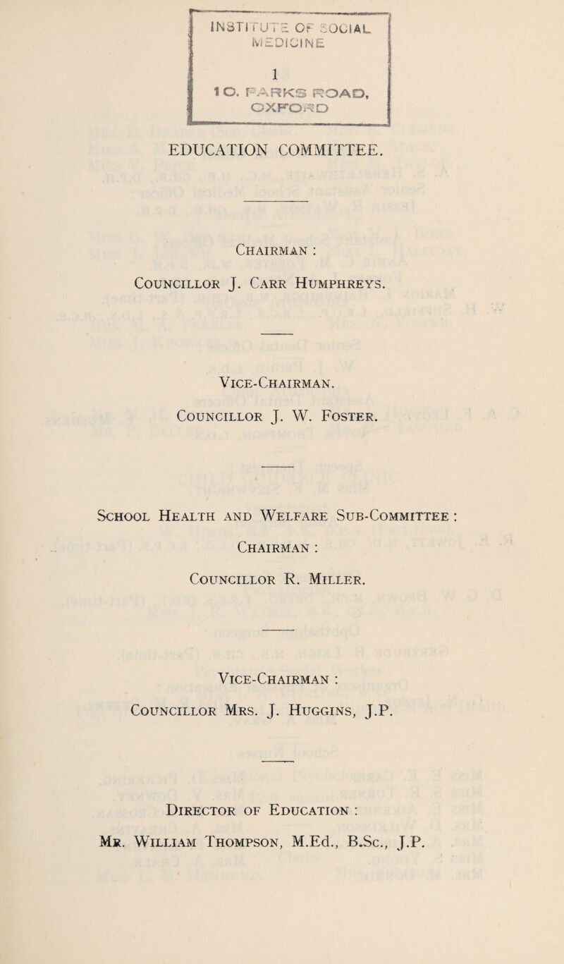 Clerks : Mrs. D. Draper (Sen. Clerk). Miss E. Clement. Miss A. M. Brown. Miss J. Stacey. Miss V. Price. Miss M. Taylor. Dental Attendants : Miss G. W. Bowman. Miss M. I. Bond. Miss J. Johnson. Miss L. Halliday. Bathing Attendants : Mrs. M. A. Peebles. Mrs. N. Vosper. Miss J. Knowles. Clinic Attendants : Mr. M. H. Shanks. Mr. J. Hudson. Mr. P. Bellew. Mr. P. Crawford. CHILD GUIDANCE CLINIC. Psychiatrist: W. Hinds, m.b., b.s., d.p.m. (Part-time). Paediatrician : Miss J. R. Watson, m.b., ch.b., d.p.h. Psychiatric Social Worker : Miss I. R. Stirling, m.a., Post Grad. Diploma-Social Science. Diploma-Mental Health. Educational Psychologist: Post vacant. Clerks : Miss L. M. Hammond. Mrs. Simpson.