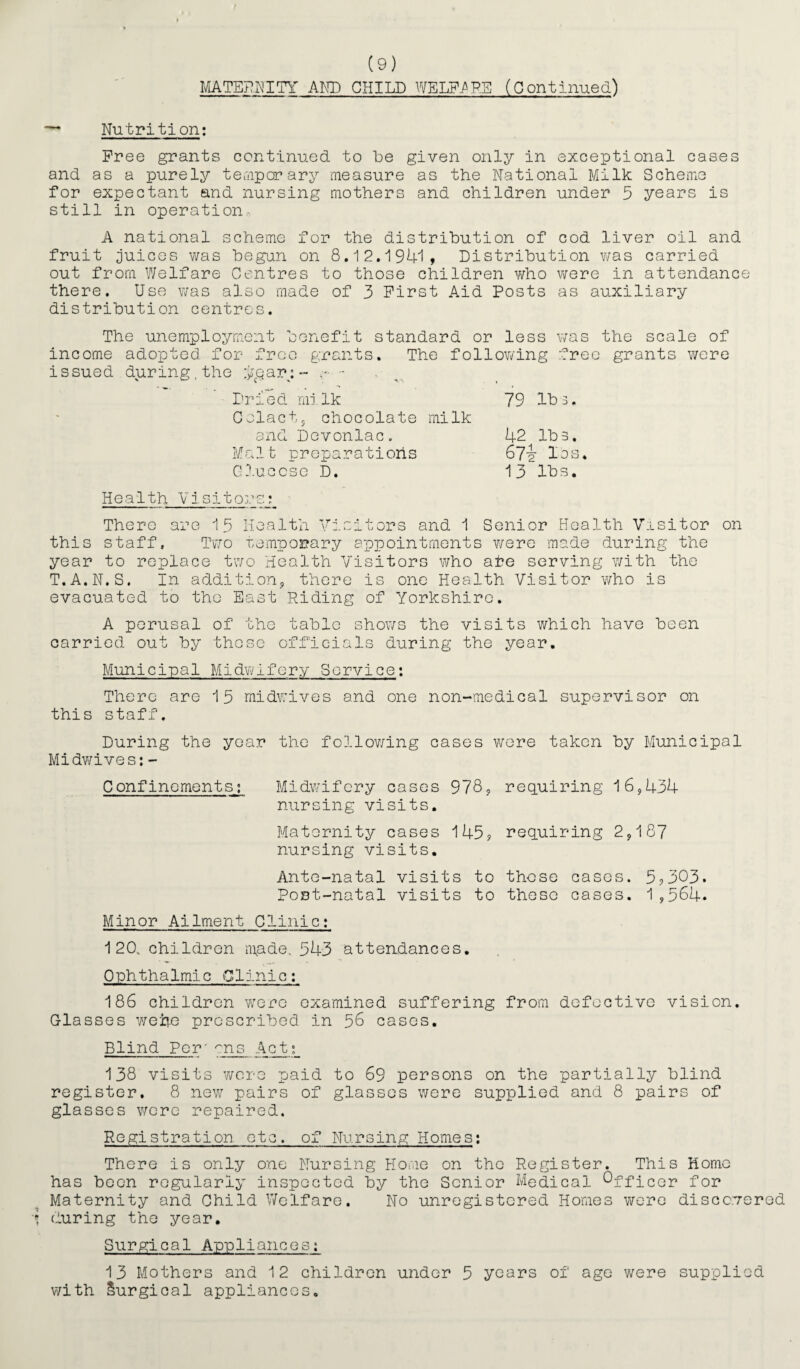 MILK (SPECIAL DESIGNATIONS) ORDERS, 1936-8, Results of samples of designated milks taken for the purpose of bacteriological examination:- Samples were taken from three ’producing and bottling’establishments and from two establishments which a re’bottling' only. The total number of samples taken was 40; of this number 28 were submitted to the Bacteriologist for the Methylene Blue Reduction test only: 23 samples were certified satisfactory and 5 were certified unsatisfactory. The unsatisfactory samples were followed up anc. in each case repeat samples were continued until either satisfactory results were obtained or the unsatisfactory supply was discontinued. The necessary repeat samples numbered 12 and these were submitted to the Bacteriologist for both Methylene Blue Reduction and Coliform tests. Samples which failed to satisfy both tests numbered 5. In one case it was necessary to discontinue the milk supply. This action was voluntarily taken by the owner of the bottling establishment to whom the milk was supplied after the failure of three consecutive samples to satisfy both tests. The total number of samples taken under the Milk( Special Designa¬ tions) Order during the year under review was considerably less than the previous year. This was due to one large bottling establishment discontinuing the use of special designated milk with respect to eight sources of supply. This milk is now sold as ordinary milk. Another bottling establishment discontinued the bottling and sale of designated milk during the year. The reasons for discontinuing the bottling of these designated milks are (l) the considerable decrease in the supply of Accredited milk from producers; and (2) the difficulty in obtaining bottles, caps and discs. GRADED MILK AND ISSUE OF LICENCES Licenoes issued under the Milk(Special Designations) Orders, 1936-8. i Description of Licences 1- Number in force i on 31st Dec’r 1941 j i Tuberculin Tested Producers... f n Producers and Bottlers.. 2 1 n 11 Bottlers.... 2 x M Dealers. , . ... 27 i Accredited Producers,. 1 1 n Producers and Bottlers... 1 Bottlers. .... mm u Dealers............ 9 i Pasteurising Establishments... ! : (ed) Dealers... 2 j i 44 1 x These licences permit bottling of either designated milks, but each grade must be bottled at separate times.