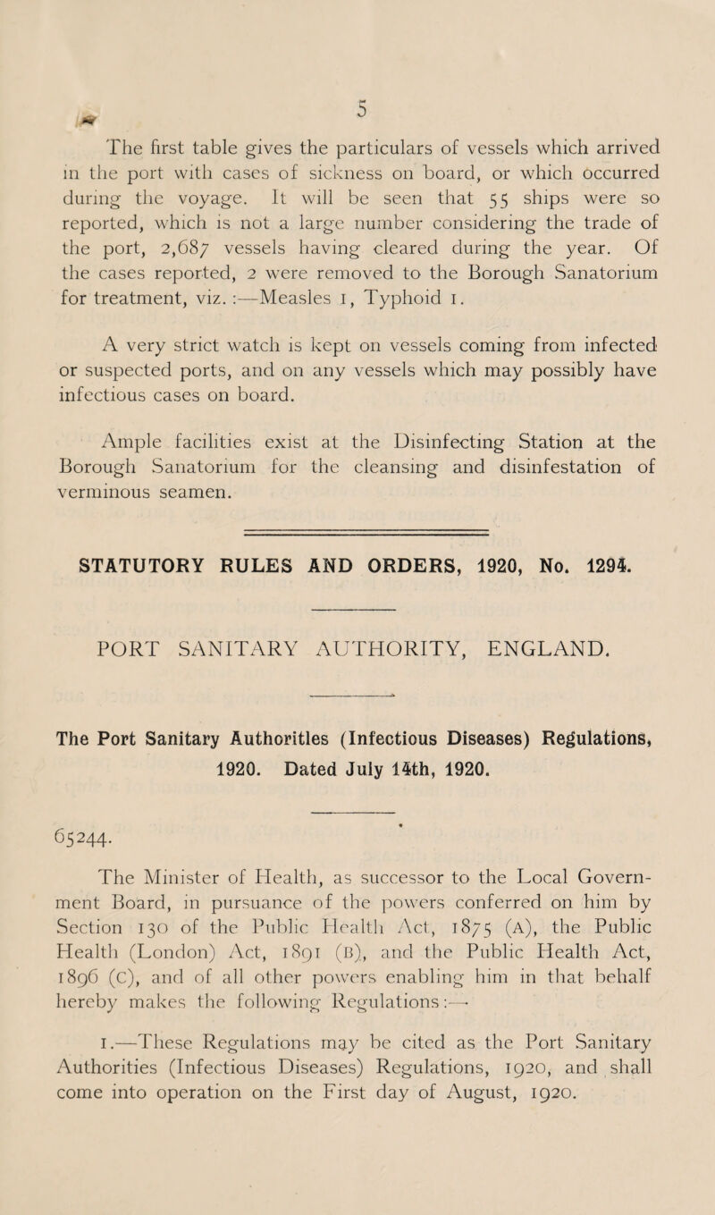 y.—Every person on board a ship shall comply with all directions, requirements or conditions given, made or imposed by the Sanitary Authority or the Medical Officer of Health in pursuance of these Regulations, and shall furnish all such information as may be reasonably required by them (including information as to his name, destination, and address), and where any person has for the time being the custody or charge of a child or other person on board a ship who is under disability he shall comply with any directions or requirements so given or made, and shall furnish all such information as aforesaid, in respect of such child or other person. 8.—The Sanitary Authority may for the purpose of these Regulations, and if so required by the Minister, shall— (a) to appoint one or more duly qualified medical prac¬ titioners for the purpose of assisting the Medical Officer of Health in the performance of his duties and pay any such practitioner such reasonable remuneration for his services as the Minister may approve; (&) appoint or employ with the approval of the Min¬ ister such other persons as they may think fit to exercise or perform under the direction of the Medical Officer of Health or otherwise such powers and duties as the Sanitary Authority may assign to them; (c) provide or arrange for the provision of—- (i.) premises and waiting rooms for the pur¬ poses of medical examination; (ii.) apparatus or means for the cleansing and disinfection of ships, persons, clothing, and other articles; (iii.) premises for the temporary accommoda¬ tion of persons for whom such accommo¬ dation is required for the purposes of these regulations;