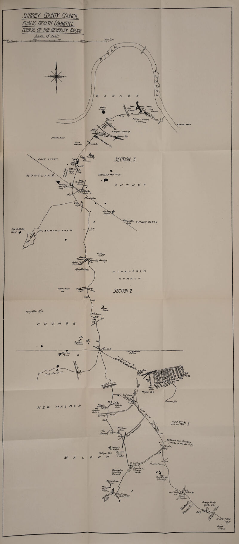 . SURREY COUNTY COUNCIL public /mm commuel course, op m Beverley brook Birnops p**k