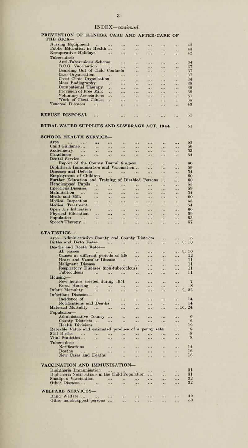 ADMINISTRATIVE COUNTY OF SURREY. 6. Causes of Death at Different Periods of Life, 1951. The causes of all deaths during 1951 are classified in age groups for the aggregate of urban districts and for the aggregate of rural districts in the following table :— Aggregate of Urban Districts. Aggregate of Rural Districts. Causes of Death. Sex All Ages 0- 1- 5- 15- 25- 45- 65- 75- All Ages 0- 1- 5- 15- 25- 45- 65- 75- All Causes. M. 6,510 187 47 49 70 306 1,713 1,872 2,266 847 34 6 5 10 39 185 242 326 F. 0,926 153 41 43 27 269 1,212 1,602 3,579 829 14 5 5 4 20 135 207 439 1. Tuberculosis, Respiratory ... M. 164 — — 1 6 48 70 31 8 17 — — — — 8 5 4 — F. 74 — — — 5 35 22 8 4 5 — — — 1 1 3 — — 2. Tuberculosis, Other... M. 18 — 1 6 2 4 2 2 i F. 17 1 — 3 2 3 5 3 — 2 — — — 1 — — 1 — 3. Syphilitic Disease ... M. 41 — — -- 1 1 15 17 7 5 — — — 1 1 1 2 — F. 22 — — — — 2 5 10 5 4. Diphtheria . M. F. 5. Whooping Cough . M. F. 2 1 — 1 — — — — — 1 1 — — — — — — — 6. Meningococcal Infections ... M. i 1 F. 2 1 1 1 1 — 7. Acute Poliomyelitis. M. 2 — 1 — 1 — — — — 1 — — 1 — — — — — F. 3 — — 1 — 1 1 8. Measles M. 5 — 4 1 — — — _ — 1 — 1 — — — _ — _ F. 8 1 3 1 — 2 — 1 — 3 1 2 0. Other Infective and Para- M. 14 — 3 _ 1 2 4 3 1 1 1 _ sitic Diseases F. 12 — 1 1 1 2 2 4 1 1 1 10. Malignant Neoplasm, M. 168 — — — — 6 55 65 42 11 — — — — — 3 5 3 Stomach F. 160 — — — — 6 38 45 71 16 — — — — — 2 10 4 11. Malignant Neoplasm, Lung, M. 320 — — — — 15 190 84 31 43 — — — — 2 18 18 5 Bronchus F. 07 — — — — 5 22 20 20 8 — — 1 — — 3 4 — 12. Malignant Neoplasm, Breast M. 4 — — — — 1 2 _ 1 F. 258 — — — — 23 115 56 64 37 — — — — 3 17 9 8 13. Malignant Neoplasm, Uterus M. F. 105 — — — — 11 42 26 26 9 — — -• — 1 4 2 2 14. Other Malignant and M. 604 2 5 7 5 46 168 182 189 78 2 — — 2 3 25 17 29 Lymphatic Neoplasms F. 583 1 6 2 — 25 181 180 188 68 1 — — — 7 23 15 22 15. Leukaemia, Aleukemia M. 30 — 2 3 2 3 8 7 5 2 1 — — _ _ _ 1 _ F. 26 — 1 2 2 5 9 4 3 2 — — — — — 1 — 1 16. Diabetes ... . M. 29 — 1 — — 2 4 9 13 5 — _ _ _ _ 3 _ 2 F. 41 — — — — 2 10 11 18 3 — — — — — 1 — 2 17. Vascular Lesions of Nervous M. 677 _ _ _ 1 8 154 209 305 94 _ _ _ _ 1 16 34 43 System F. 1,034 — — — — 7 156 268 603 148 — — — — — 25 40 83 18. Coronary Disease, Angina... M. 998 — — — 2 28 344 346 278 120 _ _ _ _ 5 34 43 38 F. 682 — — — — 5 83 251 343 88 — — — — — 7 33 48 19. Hypertension with Heart M. 200 — — — _ 1 42 72 85 37 7 18 12 Disease F. 234 — — — — 2 32 65 135 35 — — — — — 3 9 23 20. Other Heart Disease M. 899 — _ _ 3 13 107 253 523 123 _ _ _ _ 1 12 29 81 F. 1,339 1 — — — 15 123 232 968 180 — — — — — 15 28 137 21. Other Circulatory Disease ... M. 282 — — _ _ 5 61 80 136 29 _ _ _ _ 1 4 8 16 F. 341 — — — 1 6 46 77 211 30 — — — — — 4 10 16 22. Influenza M. 140 — — _ 1 8 36 42 53 24 _ _ _ 1 1 6 4 12 F. 176 2 1 10 28 34 101 17 — — 1 — — — 7 9 Continued overleaf