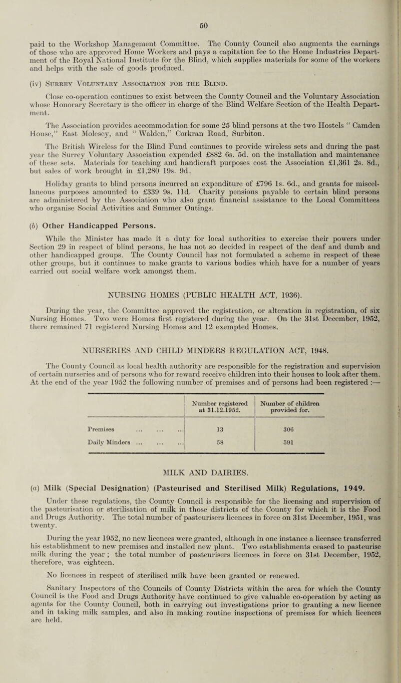 INDEX. PREFACE . 4 AMBULANCE SERVICE— Arrangements with Hospitals and General Practitioners to ensure the proper and economical use of the Service ... ... 33 Description of Service— Hospital Car Service ... ... ... ... ... ... 32 Operational Organisation ... ... ... ... ... 31 Total resources ... ... ... ... ... ... ... 32 Voluntary Organisations ... ... ... ... ... 32 Maintenance of Vehicles ... ... ... ... ... ... 34 Work done during 1952 and trend as compared with previous years 33 CARAVANS, USE OF AS PERMANENT OR SEMI¬ PERMANENT DWELLINGS . 51 CARE OF MOTHERS AND YOUNG CHILDREN— Ante-Natal and Post-Natal Clinics ... ... ... ... ... 20 Convalescent Treatment ... ... ... ... ... ... 23 Day Nurseries ... ... ... ... ... ... ... ... 23 Expectant and Nursing Mothers ... ... ... ... ... 20 Infant Mortality ... ... ... ... ... ... ... 9,21 Infant Welfare Centres ... ... ... ... ... ... 23 Maternal Mortality ... ... ... ... ... ... ... 21 Maternity Outfits ... ... ... ... ... ... ... 21 Notification of Births under the Public Health Act, 1936 ... 19 Ophthalmia Neonatorum ... ... ... ... ... ... 23 Prematurity ... ... ... ... ... . . ... ... 22 Puerperal Pyrexia ... ... ... ... ... ... ... 21 Unmarried Mothers and the care of illegitimate children ... 20 Voluntary inspection of children under five years of ag6 ... 24 COUNTY HEALTH DEPARTMENT, WORK OF— Administration ... ... ... ... ... ... ... ... 16 Capital Building Programme ... ... ... ... ... ... 17 Co-ordination and co-operation with other parts of the National Health Service ... ... ... ... ... ... ... 16 DENTAL CARE OF MOTHERS AND YOUNG CHILDREN— REPORT OF COUNTY DENTAL SURGEON . 24 FOOD AND DRUGS . 53 HEALTH VISITING— Establishment ... ... ... ... ... ... ... ... 27 Health Visitor, Work of the ... ... ... ... ... 28 Health Visitors’ Training Course ... ... ... ... ... 29 Health Visitors, Other Work of ... ... ... ... ... 29 Refresher Courses ... ... ... ... ... ... ... 29 HOME HELPS . 44 MENTAL HEALTH SERVICES— Administration— Committee responsible for Service ... ... ... ... 46 Co-ordination with Regional Hospital Boards ... ... 46 Staff . 46 Occupation and Training Centres ... ... ... ... ... 48 Work undertaken in the community—- Care and After-care ... ... ... ... ... ... 46 Lunacy and Mental Treatment... ... ... ... ... 46 Mental Deficiency... ... ... ... ... ... ... 47 MIDWIFERY AND HOME NURSING— Domiciliary Midwifery and Home Nursing— Ante-Natal supervision by Mid wives ... ... ... ... 26 Maternity Medical Services, Co-operation with General Practitioners undertaking ... ... ... ... ... 26 Maternity cases, selection of, for admission to hospital ... 26 Refresher Courses for Midwives and District Nurses ... 27 Training of Pupil Midwives and District Nurses ... ... 27 Work of the Nurses and Midwives ... ... ... ... 27 Local Supervising Authority (Midwives)—- Analgesics, Administration of ... ... ... ... ... 26 Cases attended by Midwives ... ... ... ... ... 25 Notifications of intention to practise ... ... ... 25 Notifications from midwives ... ... ... ... ... 25 Special investigations ... ... ... ... ... ... 26 Summoning of medical aid ... ... ... ... ... 25 MILK AND DAIRIES. 50 NURSERIES AND CHILD MINDERS REGULATION ACT, 1948 50 NURSING HOMES (PUBLIC HEALTH ACT, 1936) . 50