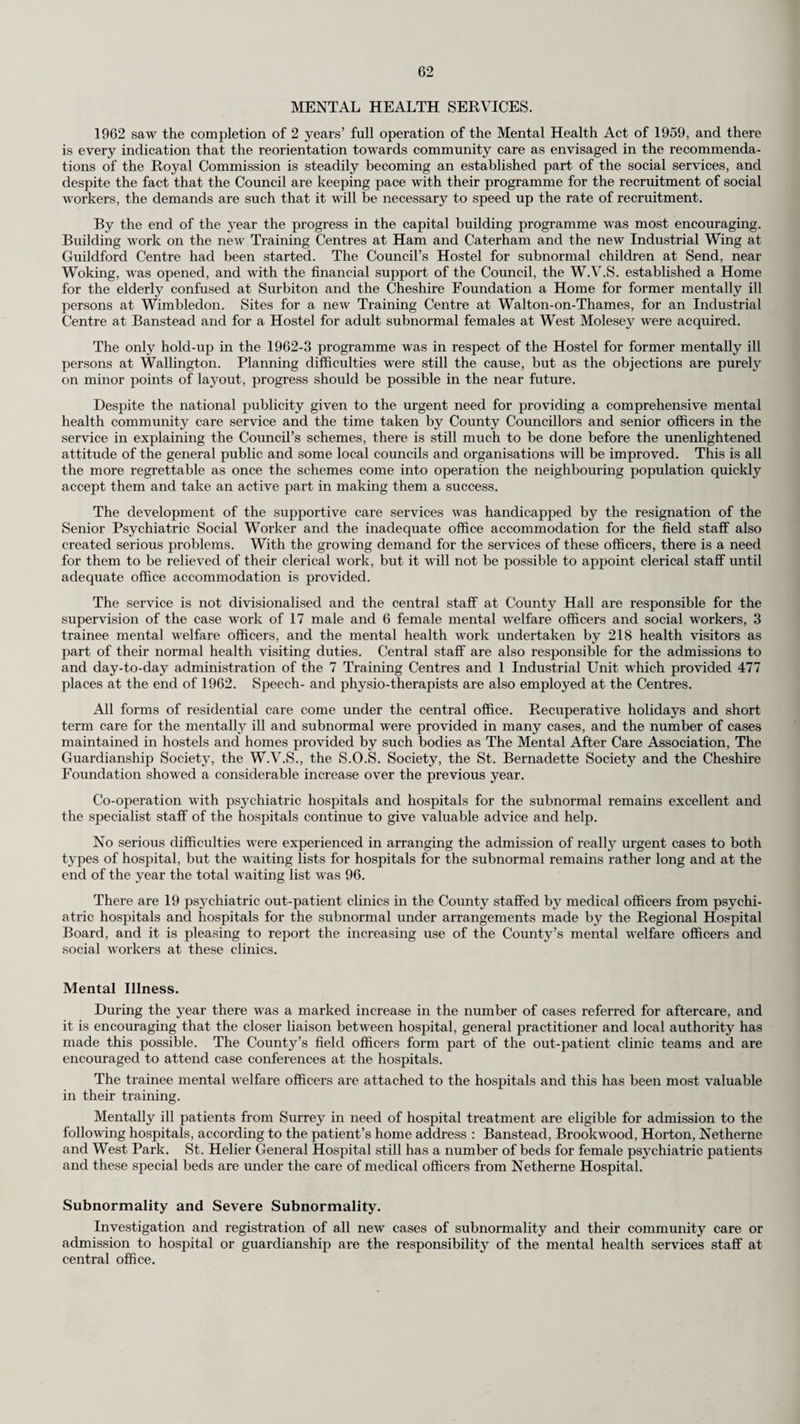ambulance personnel obtained certificates. Ambulance personnel also attended for training or study sessions at Home Office Schools in Gloucestershire and Yorkshire and the Staff College at Sunningdale. During the Summer months 13 exercises took place on which officers and volunteers were in¬ structed and exercised in the principles of road movement and the deployment of ambulance columns. The section took part in combined County and County District exercises with other Sections in the Corps. Designated Column Officers also participated in a Sub-Regional Control exercise. Continued progress was maintained in raising First Aid Parties within the Voluntary Organisa¬ tions and training has commenced as the parties are formed. The Ministry of Health issued a further 17 training ambulances on free temporary loan. The Section vehicle strength is now as follows :— 22 Ministry of Health Ambulances. 14 Redundant Ex-Section 27 Ambulances. 2 Sitting Case Cars. 6 Personnel and Equipment Vehicles. 44 Total