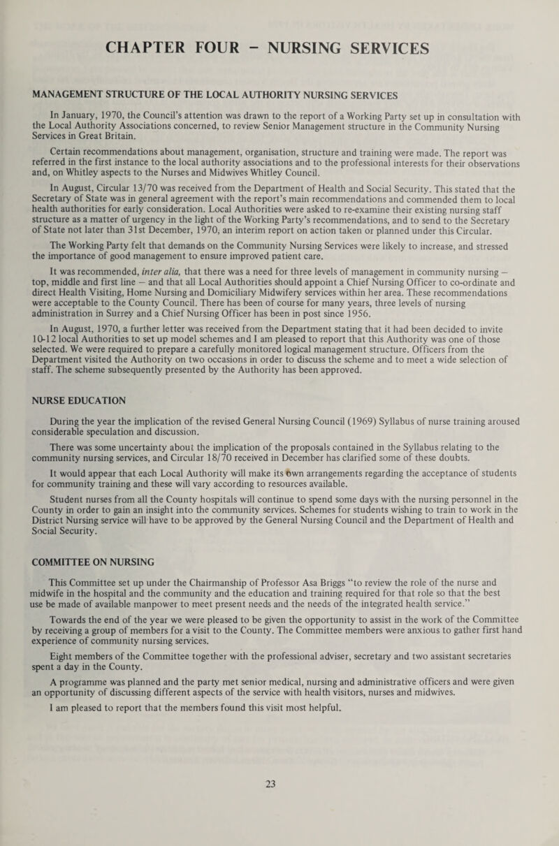 CONTENTS Page PREFACE 5 1. STATISTICS 7 2. HEALTH CENTRES 9 3. MATERNAL AND CHILD HEALTH 16 4. NURSING SERVICES 23 5. MENTAL HEALTH SERVICES 27 6. PREVENTION OF ILLNESS, CARE AND AFTER CARE 29 7. WELFARE SERVICES 36 8. HOME HELP SERVICE 39 9. TRAINING 41 10. AMBULANCE SERVICES 45 11. ENVIRONMENTAL HEALTH 48 12. MISCELLANEOUS 53 13. SCHOOL HEALTH SERVICE (including statistical tables) 57 14. TABLES (County Health and Welfare Services) 81 INDEX 102