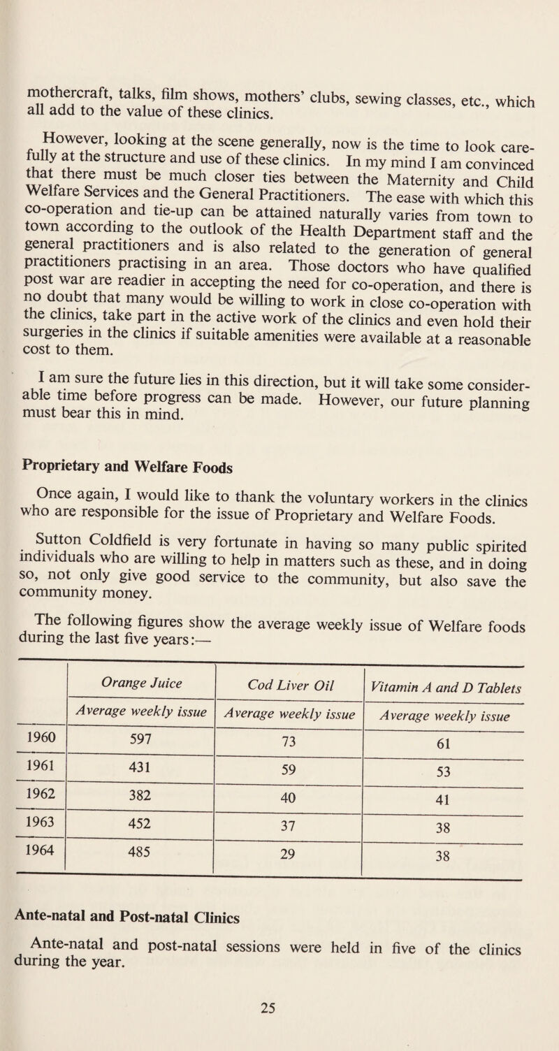 ANNUAL REPORT ON THE HEALTH OF THE ROYAL TOWN OF SUTTON COLDFIELD by J. R. PRESTON, B.Sc., M.B., Ch.B., D.P.H., M.R.C.P. (Glas.) MEDICAL OFFICER OF HEALTH To the Mayor, Aldermen and Councillors of the Royal Town of Sutton Coldfield. Mr. Mayor, Ladies and Gentlemen, I have pleasure in presenting my Report on the health of the Borough of Sutton Coldfield, and the work of the Public Health and Health and Welfare Committees of the Council during the year 1964. Once again we have had a number of staff changes during the year and unfortunately it has not been easy to obtain suitable replacements. This has made the work of the staff more arduous. Apart from this, where the establishment has been increased it has been found more difficult than ever to obtain suitably qualified personnel to fill the new posts. For many years it has been necessary to make informal arrangements with neighbouring Medical Officers of Health to be responsible in the absence of the Medical Officer of Health, and this system was not entirely satisfactory, since these arrangements were not made on any formal basis by the Council and could have led to difficulties. I am pleased to say, however, that the Borough Council decided during the year to appoint a Deputy Medical Officer of Health. It is extremely difficult at the present time to obtain any Medical Officers for a Public Health Department, particularly Medical Officers in Departments and senior staff, in view of the attractions of hospital work and also the fact that salaries are relatively low. However, in view of the fact that this authority exercises delegation m aspect of the Health and Welfare Services it is hoped that the opportunities of doing interesting and varied work will help to attract suitable staff. Once again we have had a considerable number of complaints in regard to the tipping of refuse. Unfortunately, the areas which have been obtained for tipping purposes have not always been entirely suitable, and this has caused difficulties in regard to drainage, and wet tipping. Now that the land has been purchased at Minworth for the Refuse Disposal Plant, it is hoped that the building of the new Destructor will be pursued with the utmost urgency, because the present Refuse Destructor is totally inadequate for its job and is causing considerable complaints owing to the continual discharge of burnt paper and sooty particles in the neighbourhood of the Destructor. In considering the Town Hall extensions, the Estates Committee included in their proposals, improvements in luncheon facilities for the staff, and plans for a staff recreation room. When these plans come to fruition, this should eliminate the gap in the long needed facilities which