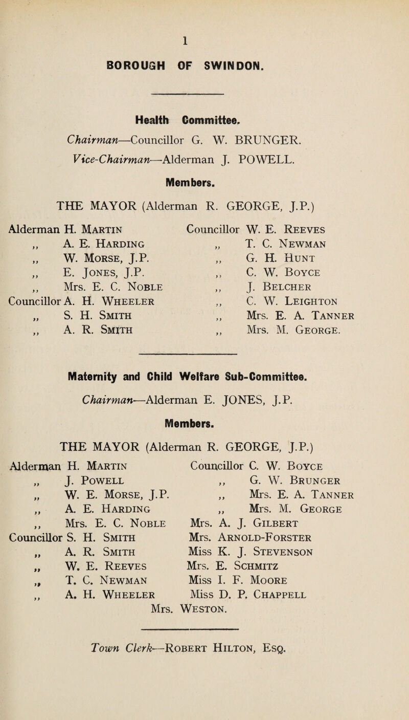 reasonable, but were due to causes over which the Corporation had no immediate control. It has been mentioned already that the Corporation is now laying a new water main which will serve these parts, and so lead to a more equitable distribution of water in times of scarcity. About the middle of August the water supply of the town suffered considerably from an unfortunate accident. The chief main from the waterworks to the reservoir burst, leaving large portions of the town without any available water for a few days. The defect was remedied immediately but it was found that owing to the poor head of water obtainable, further difficulties occurred owing to air locks. In time this difficulty also was overcome, but the position remained serious and became increase- ingly serious owing to the continued lack of rainfall. The question of the purity of the water supply was also one of great anxiety. Normally the water from Ogbourne is of a high state of purity and that from Wroughton, though less pure and more variable is of fair quality. All the water supply of the town is chlorinated at its source to ensure further a perfectly harmless supply. But as the underground water supply continued to shrink, fears were entertained that the water might become contaminated bY suction of effete matter from sources of pollution which, when the supply is abundant, would be negligible; and further, that when the water did again begin to percolate after a few rainy days in the late Summer and Autumn, there might be washed into the water supply large numbers of surface organisms, some of which might possibly possess the power of producing disease. In order to watch the position and be prepared to act immediately, a large number of samples of water were submitted to chemical and bacteriological examination. From the result of these repeated observations the Medical Officer of Health is satisfied that there are no sources of severe pollution, such as leaking cesspools, sewage works, &c., liable to contaminate the water supply. Washing in of surface organisms did indeed occur, so that on several occasions the bacteriological examination of the water showed a high content of organisms. These were, however, tracked out, and it was found that the vast majority of them were perfectly harmless; that no definite disease-producing organism was ever present and that the only organism looked upon with suspicion, i.e., the Bacillus Coli in its typical forms, was only present on three occasions, in two of which cases the cause of the contamination was traced and remedied. On the third occasion in which this organism was detected the cause was not discovered with certainty, but whatever it was, it ceased to operate within two or three days. No disease traceable to contaminated water occurred in Swindon during 1921, nor did anything deleterious occur which could be traced with certainty to the lack of quantity, though we