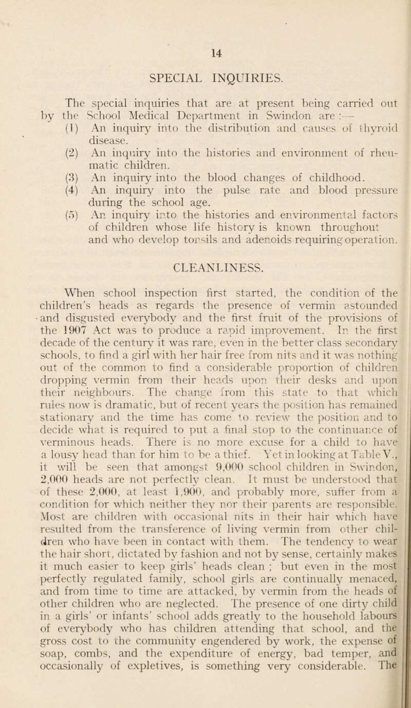 cases of obscure diarrhoea and fever occurred in the Borough, chiefly amongst adults. Two adults died of ‘ diarrhoea ’ during the late summer. Nothing is known of the epidemic significance of these cases, for no bacteriological evidence is available ; but a few of those affected with obscure diarrhoea were young children, whose blood was submitted to serological tests. Unfortunately these stopped short at excluding the typhoids and the dysenteries. Diarrhoea! conditions continued to be prevalent during the autumn up to November, amongst adults and older children. Infants and toddlers escaped. In the first week of October occurred an outbreak of food poisoning, limited to one household and proved to be caused by the Reading bacillus. An epidemic of mumps started in the early winter, but with this exception, the health of the Borough was excellent during the last two months of the year. In no part of the year was the borough troubled to any extent by measles, whooping cough, scarlet fever or diphtheria, though all these diseases were present from time to time in the surrounding districts. From the epidemic diseases of the nervous system, apart from the case of cerebro-spinal fever already mentioned, the town was entirely free. PNEUMONIA. The notification of pneumonia is the first essential of temperate epidemiology, for in cold climates the pneumonias dominate the whole situation and with few exceptions, give the first evidence of approaching trouble. The law only requires influenzal and primary pneumonia to be notified, but fortunately it is not possible to decide without somewhat elaborate tests whether pneumonia is primary or secondary (if indeed either term means anything) ; so that the pneumonia complications or forerunners of epidemic diseases are in fact notified. So long as the medical officer of health can rely upon his register of pneumonia notifications, he can rest assured of not being caught unawares by epidemics of a dangerous or unusual character. In England and Wales, pneu¬ monia kills rather more than five times as many as all other epidemic diseases put together, in most infections it is the chief and in many it is the only, danger to life. Its importance is now being recognised and the Ministry of Health has very wisely put this disease in the foreground and urged that it should occupy a first place in the attention of sanitary authorities. In Swindon the paramount importance of dealing with pneumonia was recognised several years ago, and for the last few years, the local fever hospital, which is excellently equipped for the purpose, has looked upon pneumonia as having the first indesputable claim upon its accom¬ modation. This policy has had a greater influence over the health