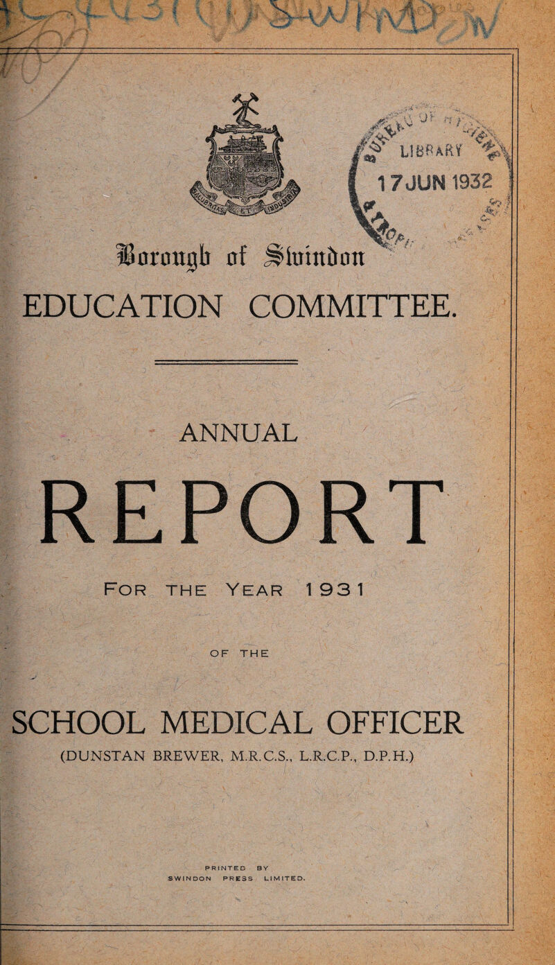 gre,at medical or social importance. The millibar of cliildren who have delects which escape detection or who being detected., Sail to obtain treatment, is statistically trivial and does not vary from vear to vear, so that the treatment tables give a reasonably accurate impression of the amount and variation of disease and defect in the child population. PROVISION OF MEALS. The Education (Provision of Meals) Acts of 1906 and 1914, were in force in the borough throughout the year. The scheme for carrying out this work remains similar to what was in vogue last vear. It is- extremely simple, easy to administer and very cheap, but efficient: for dealing with local needs. SCHOOL BATHS.. There are no school baths in Swindon, nor indeed, are there any public baths. The Great Western Railway Medical Fund Society possesses private baths and swimming baths which, for all practical purposes are open to the public. The swimming instruc¬ tion of the scholars is carried out in these baths. EMPLOYMENT OF CHILDREN AND YOUNG PERSONS. There is no employment of young children in Swindon. The Juvenile Employment Committee looks after children and young persons and this committee is in constant touch with the school medical department. Since practically all the children in Swin¬ don are known to the school medical department, which possesses life records of them during their childhood, co-operation is com¬ paratively simple. SPECIAL INQUIRIES. The special inquiries in progress in Swindon are :— 1. An inquiry into the distribution and causes of thyroid disease. 2. An inquiry into the histories and environment of rheuinatic ohildren. B. An inquiry into the pulse rate and blood pressure during school age. An inquiry into the blood changes of childhood. 4.
