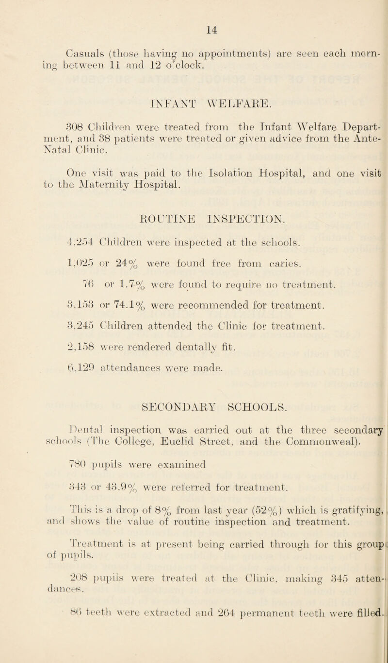 There is much food for thought in this death table. Though the numbers are fortunately small, it must be remembered that a similar table has been published in the annual reports of Swindon for the past eleven years and that the remarks which follow are generally applicable to past years as well as to 1931. Of the 45 dead children for whom we possess reliable life histories, 9 were physically defective and 4 were mentally de¬ fective, i.e., in nearly one-third of these children who died, death may be considered as a relief rather than as a calamity. It has been pointed out by the Author on previous occasions that, per¬ haps fortunately, public health measures do not prevent fatality amongst defectives. 4 children died from accident. Of these, 2 were knocked over by vehicles and died of fracture of the skull. Both were subjects of ear disease. Some twenty years ago the Author called attention to the comparatively large number of children with chronic ear disease who died from accident, chiefly from being run over or from drowning. Since that date evidence has been accumulated relative to deaths from accident and the original statement substantiated. This matter is worth a thought. 2 children died from suffocation, one by grossly improper food, which stuck in his throat and killed him, and the other from penetration of the trachea by a safety pin which had been swallowed some weeks before death. What diseases do kill healthy children ? Five stand out prominently: Influenza, measles, whooping cough, diphtheria and tuberculosis. One excludes deaths from illfeeding, because an illfed child is not a healthy child. For the past twenty-five years the Author has collected the life histories, so far as they are known, of children who died of diphtheria and, wherever possible, has obtained the records of their school medical inspec¬ tion. This inquiry shows very definitely that the vast majority of children who died from diphtheria were physically perfect, which is corroborative evidence of what is now universally admitted by epidemiologists, that the correct host for the coryne- bacterium of diphtheria is normal, healthy man, and that no means whatever in the way of sanitation or improvement of inorganic environment will make the smallest difference in the toll that man pays to this organism. That toll is constant at 7 persons per 1,000, i.e., over a number of years the deaths from diphtheria represent 7 per 1,000 of birth registrations. Diphtheria as a cause of death can be eliminated by biological means, but by none other. It may be surprising to find tuberculosis, particu¬ larly the acute tuberculosis of adolescence, placed among the: diseases which strike down healthy children. It is probably