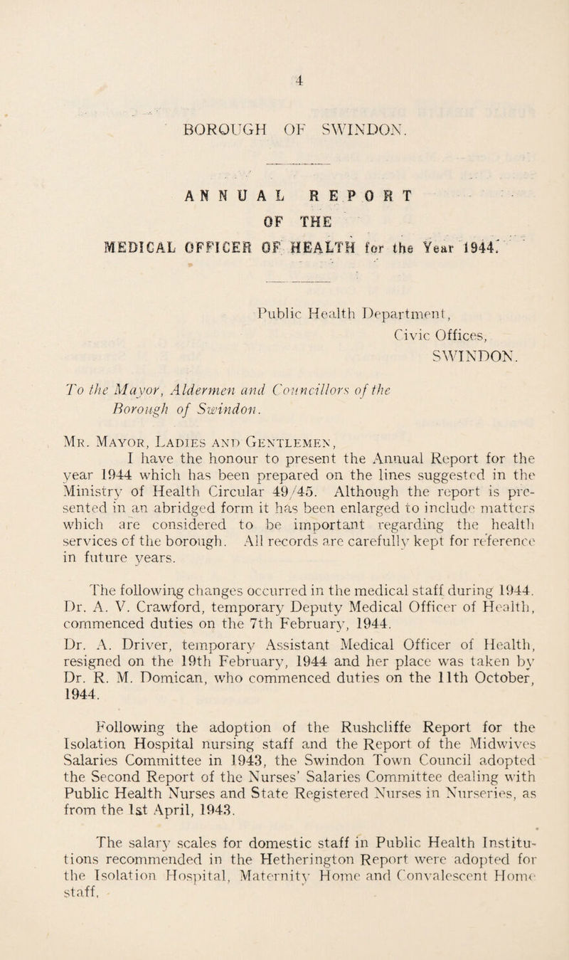 BOROUGH OF SWINDON. INFANT MORTALITY. 1944. Nett deaths front, stated causes at various ages under One Year of Age. Compiled from the Official Registrations. CD CD CD CD U CD CO A cn rC CD rC CD & Cfl S-< r£ G Cause of Death. 0) > i-H Jh <D —2 week: <D <v £ co —4 week: otal und< 1 month. +j G O g CO 4-> c o B CD G O B a G O a CM r—i <D G !>, CD 0 -H <d O G P 1—1 CM CO H rH CO cO 05 H - All Causes— Certified Uncertified 24 2 3 2 31 9 6 .... , 1 2 49 Measles Whooping Cough Diphtheria Influenza Tuberculosis of nervous 1 .... 1 system Tuberculosis of Intestines and Peritoneum Other Tuberculous Diseases Syphilis Meningitis Convulsions i 1 1 2 Bronchitis 1 1 Pneumonia 1 1 2 2 5 Other Respiratory Diseases Inflammation of the Stomach Diarrhoea and Enteritis ... Hernia, Intestinal 1 1 1 1 3 Obstruction 1 1 1 Congenital Malformations Congenital Debility and o i 3 1 1 1 (i Sclerema 3 1 4 4 Icterus Premature Birth 14 14 1 15 Injury at Birth 3 3 1 4 Disease of Umbilicus Atelectasis Suffocation—in bed 1 1 2 1 (accidental) ] 3 Ante-Natal Toxaemia l 1 1 Encephalitis Exposure and Inattention 1 1 at Birth 1 1 1 § i