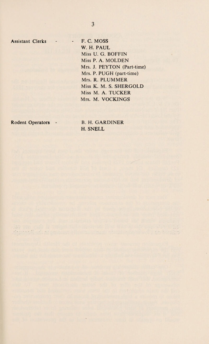 WATER SUPPLIES During the year complaints were received regarding the quality of the water supply from the town mains. The complaints were all of the same nature, namely brown discolouration of the water which was depositing on fittings and utensils and in some instances the water was said to have an offensive smell. Two such samples sent to the Public Analyst for chemical analysis were not regarded as satisfactory for a public supply because of a heavy sediment of iron and lime compounds. It was found that the houses from which the complaints arose were either drawing water from the end of a main or from a section of new main in which the water was not freely circulating because of few houses being connected to it. Repeated flushing of the mains solved the problem and in the case of the new mains no complaints were received after sufficient houses were connected to ensure free circulation of water. Some 23004 houses, with a population of 71370 have water laid on from the public mains. Twenty-three dwellings, housing seventy-one people are supplied from stand-pipes, and a further eight dwellings, housing twenty- eight people, are not connected to the public mains.