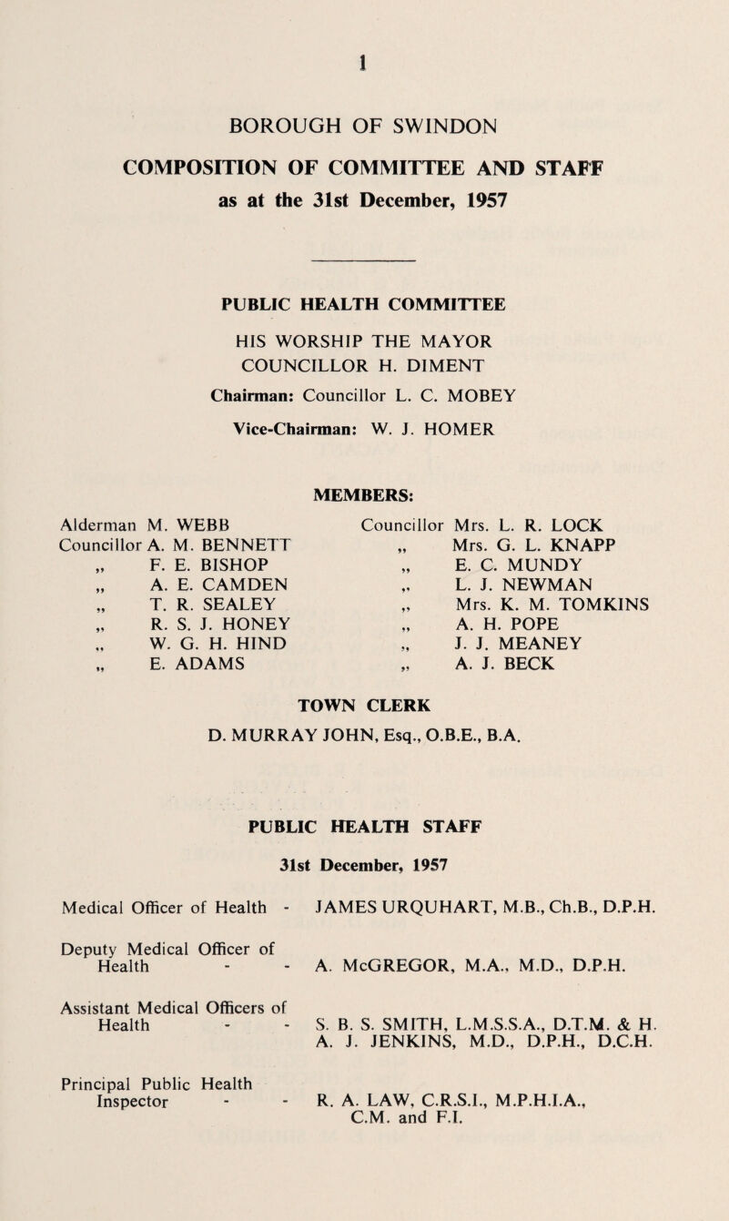 DEATHS The important causes of death are shown in summary on page 6, and a detailed table follows overleaf. The number of deaths from cancer was almost the same as in 1955. The number of deaths from respiratory diseases and from pulmonary tuberculosis both fell slightly. The number of deaths caused by influenza rose sharply from 2 in 1956 to 14 in 1957, due to the influenza epidemic. Deaths from vascular and heart diseases remained steady, and continued to account for more than half of the total number of deaths. Motor vehicle accidents caused 9 deaths, as compared with 1 only in 1956, and the number of deaths from other types of accident also rose, from 10 to 12. There was an increase from 7 to 11 of the number of suicides. The total number of deaths was 781 in 1957, as compared with 759 in 1956, but apart from the effects of the influenza epidemic, the main causes of death remained substantially unchanged.