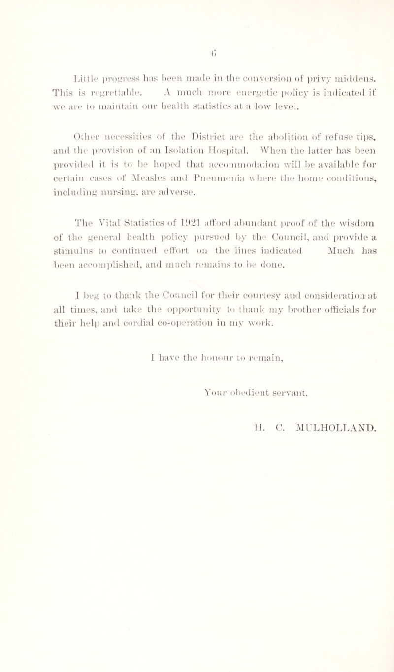 12 Summary or Nursing Arrangements, Hospitals, etc., available for the District. {a) Private Associations. 1. Clifton and Pendlebnry District Nursing Association maintains two Nurses. 2. Swinton District Nursing Association maintains two Nurses, one for Swinton and one for Moorside District. These Associations are not subsidised by the Authority and do not undertake the nursing of infectious cases. (6) No arrangements exist for the supply of professional nurses for infectious cases, the majority of which cannot be safely nursed at home in this District. Skilled assistance is available for those who can pay. The County Authority maintains one Nurse for duties connected with their Tuberculosis Scheme. Doctors practising in the District. There are nine Doctors resident in the District exclusive of those who reside in neighbouring districts and practise in this area. Midwives practising in the District. No. on Register ... ... 11.