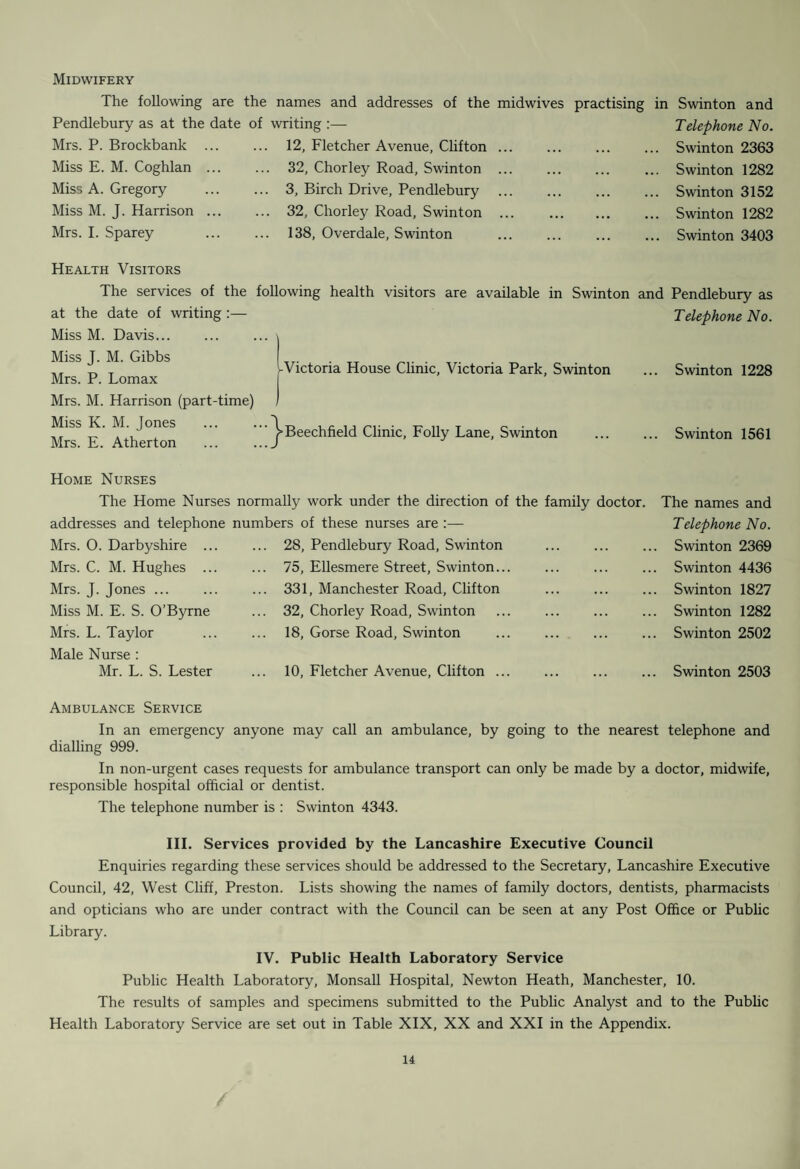 NUMBER OF HOUSES IN THE DISTRICT AND WARDS WARD No. of Houses 1st January, 1962 Erected the ' During if ear Closed or Demolished During the Year TOTALS 31st December, 1962 Private L.A. VICTORIA PARK ... 1,462 — — 52 1,410 OLD PARK. 3,546 2 8 23 3,533 MOORSIDE. 2,450 7 28 6 2,479 NEWTOWN. 1,798 37 — 3 1,832 MARKET . 797 B — 63 734 EAST ... . 1,871 32 — 4 1,899 CLIFTON . 1,992 54 132 12 2,166 TOTALS 13,916 132 168 163 14,053