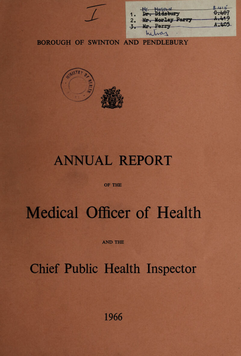 STATISTICAL APPENDIX I II III IV V VI VII VIII IX X XI XII XIII XIV XV XVI XVII XVIII XIX XX XXI XXII XXIII XXIV XXV XXVI XXVII List of Tables Vital Statistics of whole district for 1966 and previous years Birth rate, death rate and infantile mortality Causes of death, year 1966 ... Age distribution of deaths—1945-1966 Notifiable diseases—1966 Notifiable diseases—1945 to 1966 ... Tuberculosis—new cases and deaths, 1966 ... Tuberculosis—number of cases on register, 1966 ... Tuberculosis—incidence and death rate, 1947—1966 Housing Statistics Houses—Number in District and in Wards Housing progress—1939 to 1966 Inspection of Houses—Defects found and remedied Inspections re Sanitation and Food Supply... Complaints investigated Atmospheric pollution... Registration of premises for the manufacture and sale of ice cream and preserved foods Distributors etc. of milk Food and Drugs samples and Food surrendered Chemical Analyses: Bath Water Bacteriological Examinations: (a) Samples of Milk (b) Samples of Swimming bath water ... (c) Nose and throat swabs (for diphtheria) (d) Faeces ... Factories Acts, 1961 ... Shops Act 1950 Offices, Shops and Railway Premises Act, 1963 Prevention of Damage by Pests Act 1949 ... Collection and Disposal of House and Trade Refuse Public Cleansing—Capital Equipment Page 22 23 24 25 26 27 28 29 29 30 31 ... 32-33 34 35 36 37 38 38 ... 39-42 41 41 +2 42 42 43 44 44 45 46 48 a