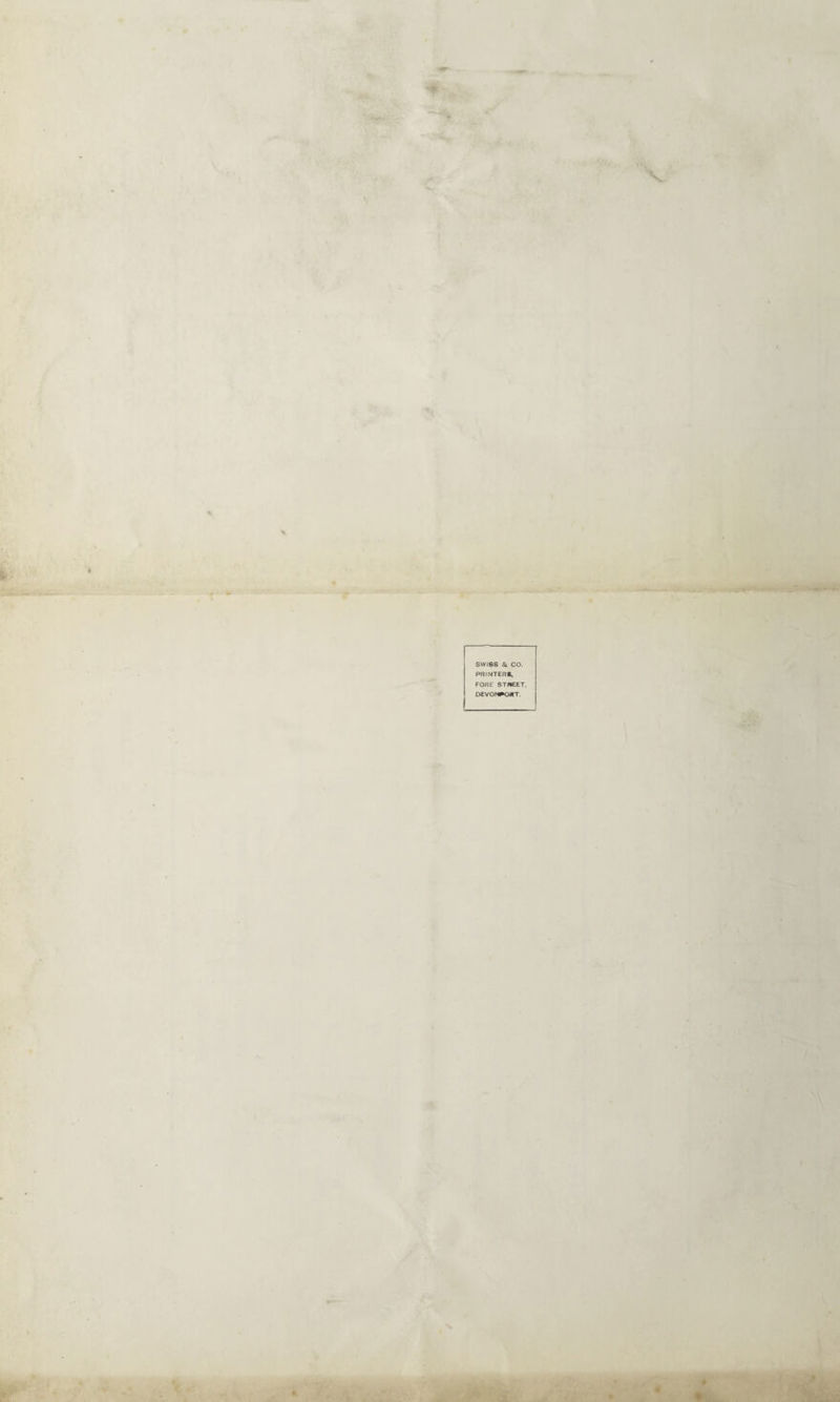 SWISS Sl CO. PRINTERS, FORE STREET DCVONRORT.