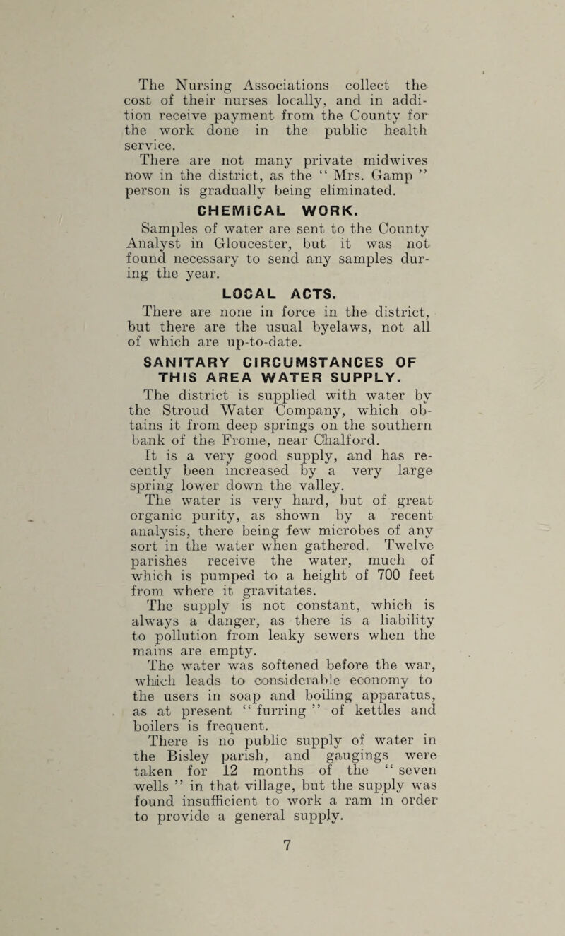 divided. At that time houses were very scarce and it is probable that “ the 2 families a house ” arrangement was largely due to house shortage. In the district many of the houses are small, and at the census there were 1,713 houses with 1—3 rooms, in addition to 3,469 houses with 4—5 rooms, and 1,571 with 6—8 rooms. In the first class of house there were 3 houses with 2 families, in the .second there were 12, whilst in the third group there were 26. In the fourth class, there were 2 houses with 3 families in them, and in the fifth class (9 rooms o'r more) there were three houses. Large families in small houses naturally lead to overcrowding, and this becomes more troublesome as the families grow up. From 1907 to 1914 there was an average of 36 houses per year erected, whilst during the war, 1914-18, the average was only 3.75 houses per annum. The yearly average for the years, 1907-18 was 33. During the years, 1919-25, there were erected 283 houses, including 109 sub¬ sidy houses, and giving an average of 40 per year. In addition there were erected by the Council under the 1920 scheme 92 houses, and under the 1924 scheme 36 houses. This is equal to an average of about 36 during the years from 1907 to 1925, which is equal to the pre-war aver¬ age The Council have built houses in three parishes, and are arranging for others to be erected in two other parishes. As far as can be seen at present private enter¬ prise will continue the provision of future houses in the area. There were few cases of overcrowding discovered by the inspectors during the year, which was to be expected as in the census there were 1.30 rooms per person in the area. Many of the houses are old, and the sanitary defects found are direct results of senile decay and not due to ill usage by the tenants, nor specially by neglect of the owner. Many of the houses have no 14