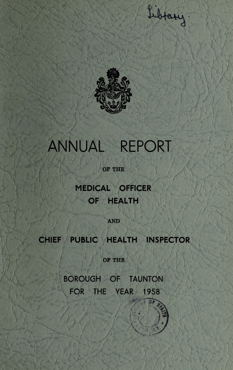 ANNUAL REPORT OF THE MEDICAL OFFICER OF HEALTH AND CHIEF PUBLIC HEALTH INSPECTOR OF THE BOROUGH OF TAUNTON FOR THE YEAR 1958