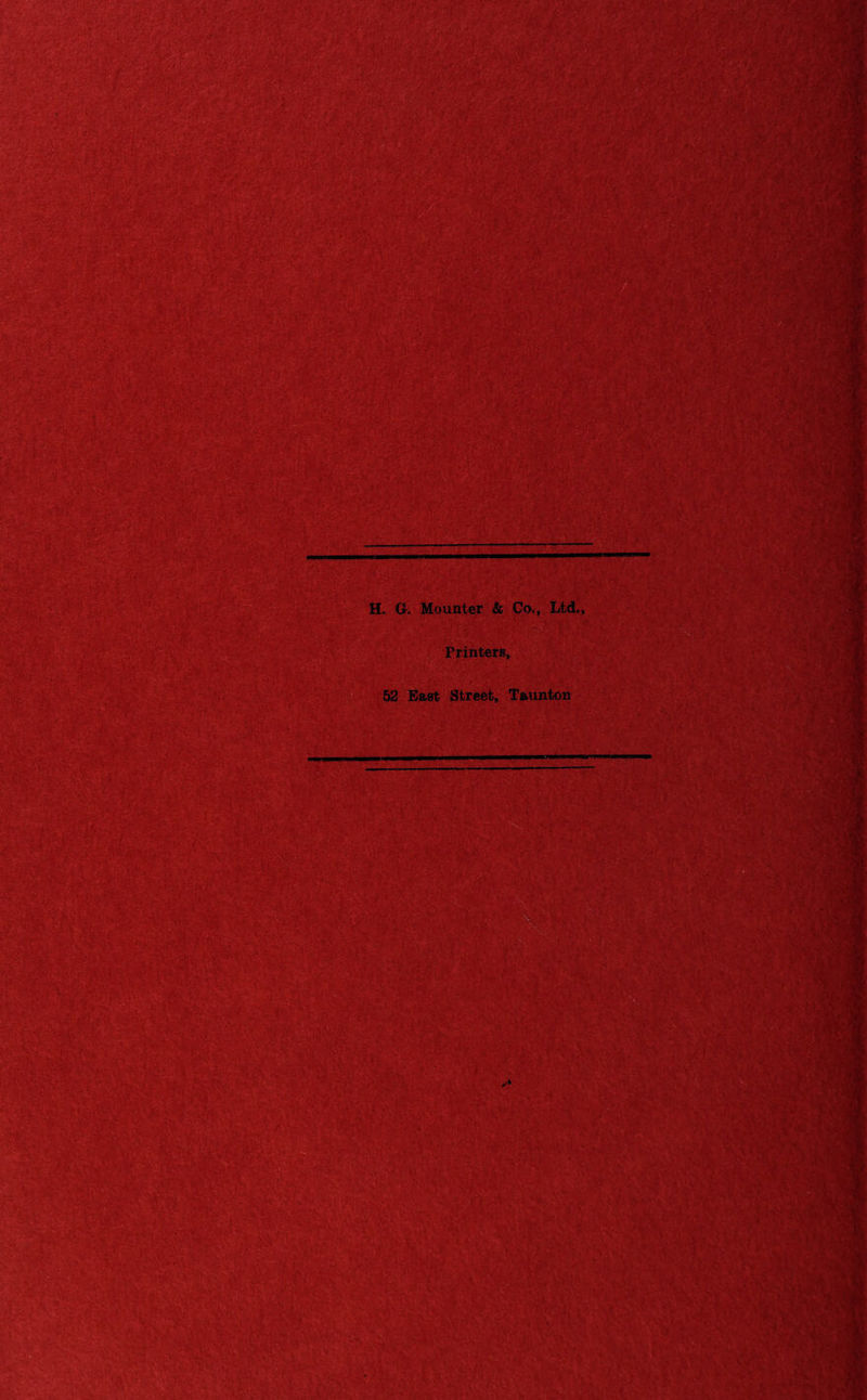 . G. Mounter & Go., Ltd., Printers, 52 Bast Street, Taunton