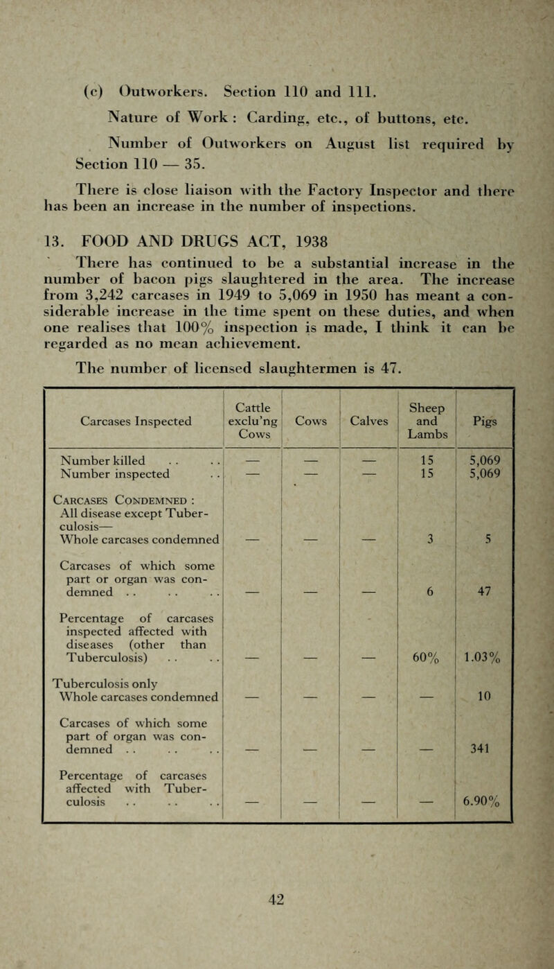 (c) Gloucester Corporation Water Supply. ANALYST’S REPORT ON SAMPLE OF WATER TAKEN FROM the Co-op. Stores, Sharpness—12th January, 1951. ROWLAND H. ELLIS, Public Analyst. Parts per million Total Dissolved Solids 255 Combined Chlorine 30 Nitrogen present as Nitrates 1.5 Nitrogen present as Nitrites . ... Absent Mineral Ammonia as Nitrates ... ... 0.004 Organic Ammonia as Nitrates ... ... 0.040 Oxygen required to oxodise the organic matter in 4 hours 0.77 Temporary Hardness 80 Permanent Hardness ... ... 56 Total Hardness . . .. 136 Free Chlorine ... ... ... Absent pH Value ... ... 7.6 Bacteriological Analysis Micro Organisms in 1 m. 1 capable of growing on Agar 22°C . 6 Micro Organisms in 1 m. 1 capable of ■ growing on Agare at 37°C • ■ 2 Bacillus Coli per 100 ml. . .. Nil 6. RIVERS AND STREAMS The lower tidal reaches of the River Severn form the Western boundary of the district and the majority of the district is within this catchment area. The principal water course running through the district is the Little Avon River. A small portion in the South East of the district is within the catchment area of the Bristol Avon River. Two small sewered communities—Sharpness and Severn Beach—discharge crude sewage into the River Severn. A portion of the village of Charfield discharges sewage into the Little Avon River, the exact line of this old sewer having been recently traced. The Little Avon River, for the second year in succession, suffered a heavy loss of fish life. The theory advanced in last year’s report has now been established as a fact, and the factory in question is to be very shortly connected to the Wickwar Sewage Works in the Sodbury Rural District.