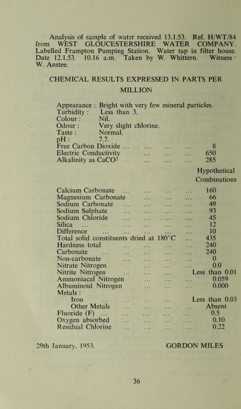 REGISTRAR GENERAL’S ESTIMATE OF POPULATION AT MID 1952 Urban Total Charlton Kings U.D. 5,814 Cheltenham M.B. . ... 65,060 Cirencester U.D. . 11,560 Kingswood U.D. . ... 18,570 Mangotsfield U.D. ... 18,290 Nailsworth U.D. 3,630 Stroud U.D. ... 16,030 Tewkesbury M.B. 5,446 Total U.D. . ... 144,400 Rural Total Cheltenham R.D. ... 24,010 Cirencester R.D. . ... 17,690 Dursley R.D. ... 17,020 East Dean R.D. ... 20,330 Gloucester R.D. ... 38,370 Lydney R.D. 11,820 Newent R.D. 8,121 North Cotswold R.D. ... ... 21,520 Northleach R.D. 8,625 Sodbury R.D. ... 38,080 Stroud R.D. ... 27,240 Tetbury R.D. ... 6,964 Thornbury R.D. ... 25,310 Warmley R.D. ... 10.410 West Dean R.D. ... 17,890 Total R.D. ... 293,400 Administrative County ... 437,800 METEOROLOGICAL REPORT I have pleasure in submitting a meteorological report for 1952. This is a new addition to the Annual Report, and I believe that the data contained in it will be both interesting and informa- tive. 1. Total rainfall: 33.08 inches. 2. Monthly rainfall : Actual Average (daily) January ... ... 2.18in. ,07in. February ... ... .65in ,022in. March . 2.41 in ,078in. April . 2.00in .066in. May . 3.8 lin ,123in. June . 3.22in ,107in. July ... ... 1.88in ,06in.
