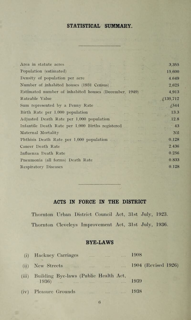 INQUIRIES AND INQUESTS In the year there were nine Inquests and/or Inquiries on residents belonging to the District, as follows :— North Ward. (1) Male, 61 years. South Ward. (2) Female, 60 years. (3) Male, 46 years. (4) Female, 71 years. East Ward. (5) Female, 72 years. (6) Male, 43 years. West Ward. (7) Male, 50 years. (8) Male, 79 years. (9) Female, 79 years. Misadventure. Multiple fractures ; knocked down by a works locomotive engine. Nephritis. Pulmonary Tuberculosis. Syncope due to mitral stenosis—bronchitis. Rupture of heart (left ventricle). Asphyxia due to drowning—suicide. Coal gas poisoning—suicide. Misadventure—hypostatic congestion of lungs. Syncope—aortic valvular disease. AGES AT Under one week One week to six months Six months to 12 months Total under one year One to five years .... Total under five years Five to 15 years .... 15 to 25 years 25 to 45 years 45 to 65 years 65 years and over.... DEATH Males Females Total 5 2 7 - i 1 i - 1 6 3 9 1 2 3 7 5 12 - i 1 1 i 2 2 7 9 28 33 61 85 93 178 123 140 263