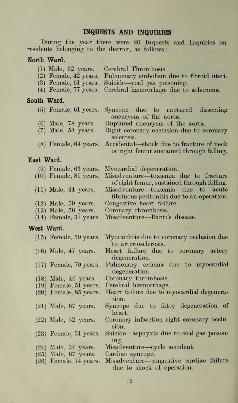 The charges for treatment are as follows : Private dwelling-houses . 7s. 6d. Boarding houses, hotels, business premises Time (at 5/- per hour) plus cost of bait. Statistics for year 1954 (1st Jan.—31st Dec.) Number of complaints received .... .... .... .... 89 Number of infestations .... .... 75 Number of visits for purposes of eradication .... 699 Number of premises successfully treated by L.A. 67 Number of visits made—-search and survey .... 551 PREVENTION OF DAMAGE BY PESTS ACT, 1949 It was not found necessary to serve any Statutory Notices under the provisions of the above Act. A few intimation notices were served and these were usually sufficient to secure the co-operation of the people concerned. We experienced no difficulty with regard to the operation of the Act. Statistics for 12 months ended 31st March, 1955 All other Local Dwelling Agri- (including Authority Houses cultural business premises) Total 1. No. of properties in L.A.’s district 12 5,347 58 625 6,042 2. No. of properties inspected as a re¬ sult of : (a) Notification (b) Survev under 2 36 8 26 72 the Act 10 37 43 465 555 (c) Otherwise . — — 4 6 10 3. Total inspections 827 for treatment carried out 761 for search and survey 4. No. of properties inspected which were found to be infested by : (a) Rats : Major 3 — — — 3 Minor 6 22 10 15 53 (b) Mice : Major — — — — -- Minor 1 6 2 6 15 5. No. of infested properties treated by the L.A. 10 28 8 21 67 6. Total treatments carried out 10 28 8 21 67