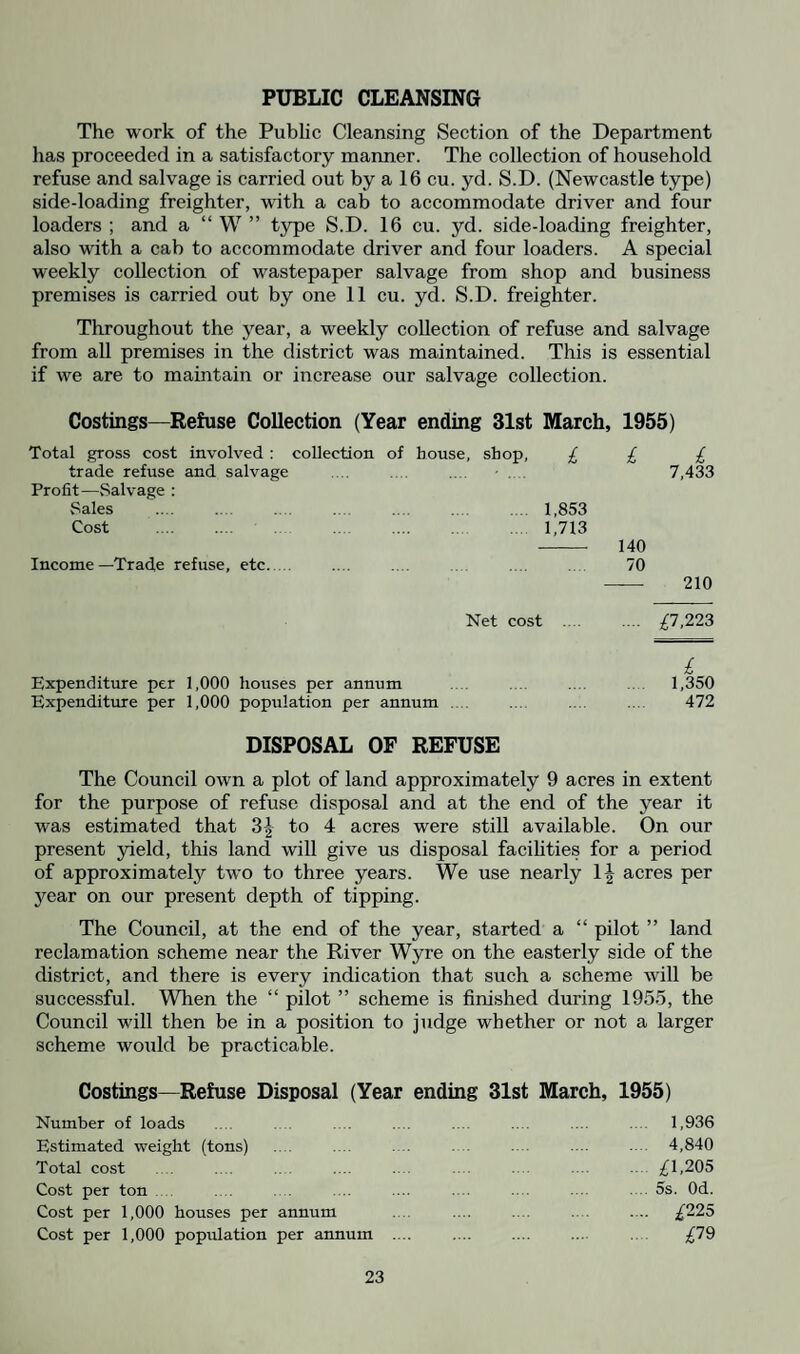 Thornton Cleveleys Urban District Council HEALTH COMMITTEE, 1954 Chairman : Councillor F. R. CAVE. Vice-Chairman: Councillor H. BARLOW Councillor E. BUCKLEY, F.C.A. Councillor T. F. EATON, F.C.I.S. Councillor R. FITTON Councillor D. M. HIND, B.Sc., A.M.I.E.E. Councillor Miss E. PORTER Councillor A. L. SIMPSON Chairman of the Council : Councillor R. WARDLE, J.P. 1