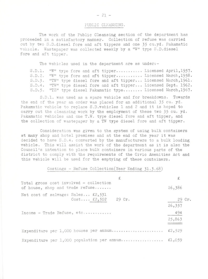 ANNUAL REPORT OF THE MEDICAL OFFICER OF HEALTH CHIEF PUBLIC HEALTH INSPECTOR FOR THE YEAR 1967