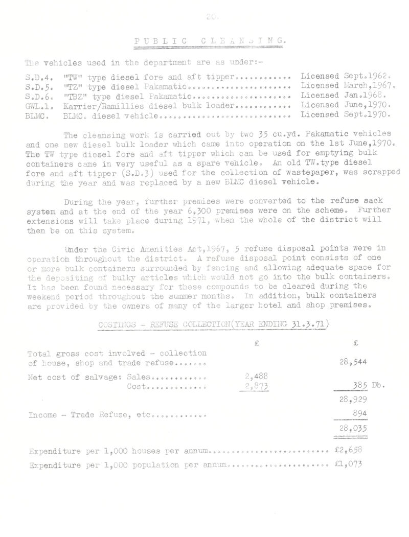 THORNTON CLEVELEYS URBAN DISTRICT COUNCIL ANNUAL REPORT OF THE MEDICAL OFFICER OF HEALTH AND CHIEF PUBLIC HEALTH INSPECTOR FOR THE YEAR 1970