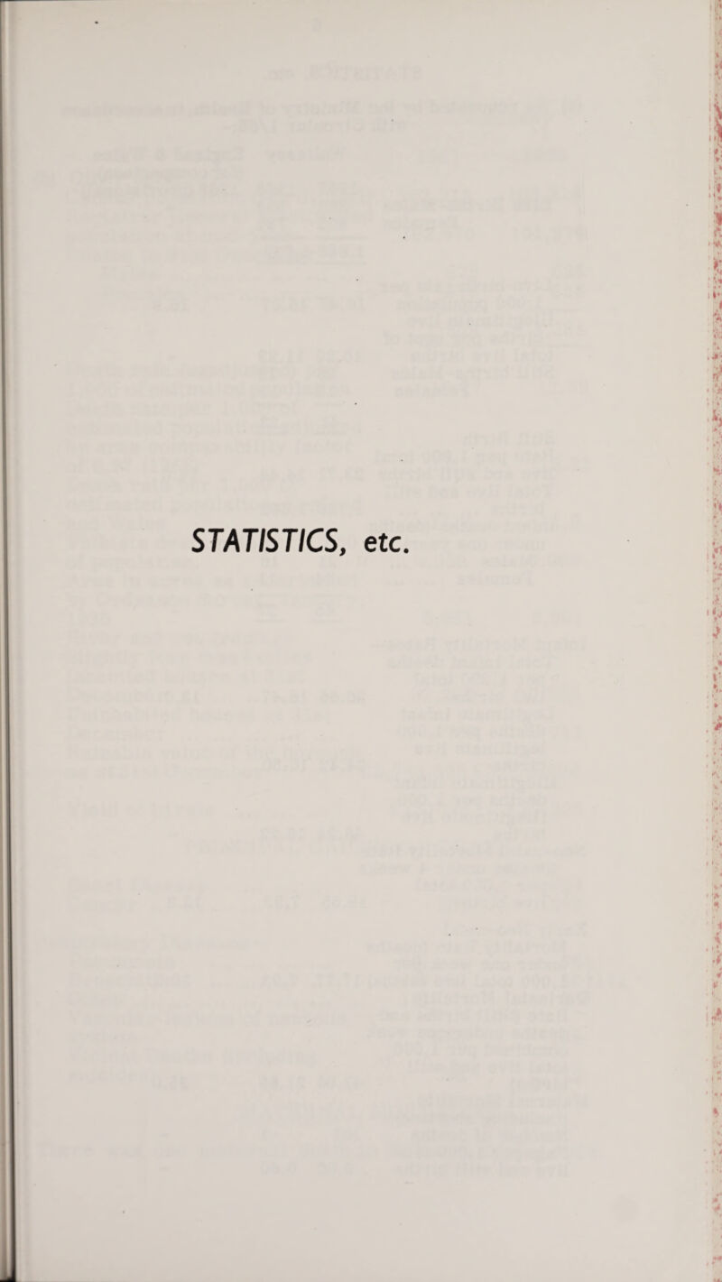 STATISTICS, etc