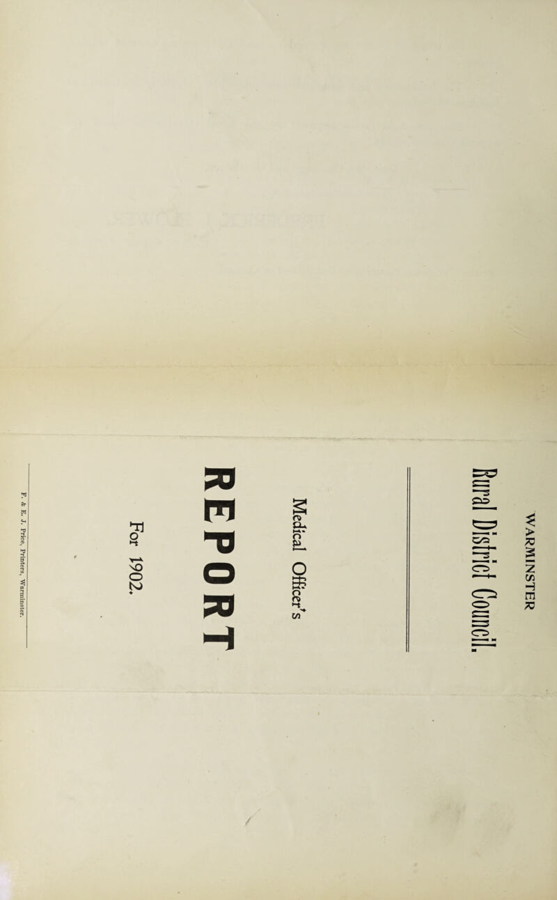 & E. J. Price, Printers, Warminster. WARMINSTER