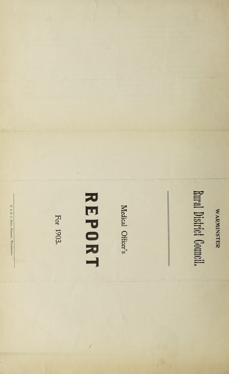 For 1903. / WARMINSTER