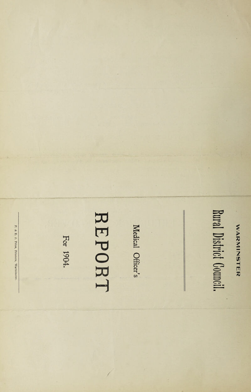 & E. J. Price, Printers, Warminster. *Tj w g K* O ^C) B. o o 2 B? ♦ D3 2- H <r^ / WARMINSTER
