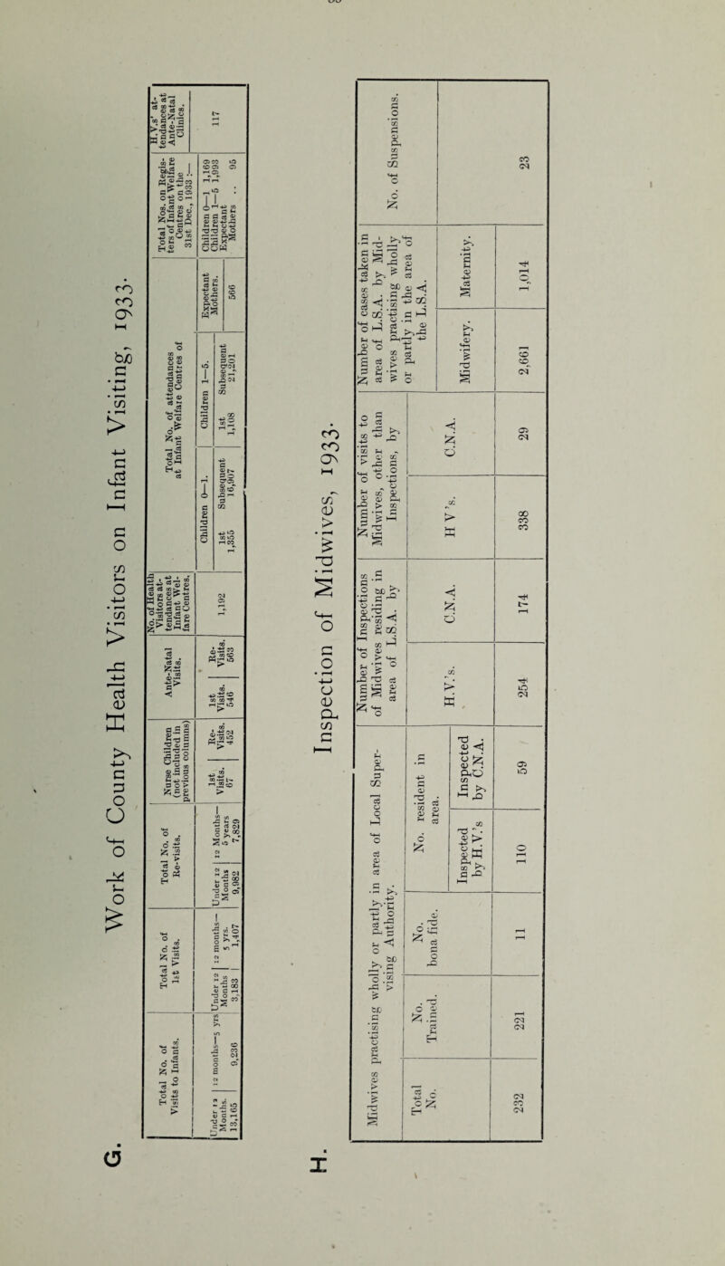 Work of County Health Visitors on Infant Visiting, 1933