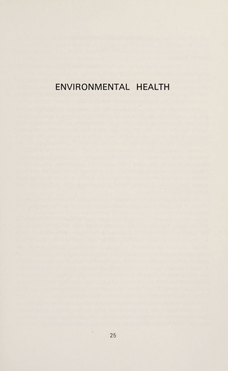 ENVIRONMENTAL HEALTH