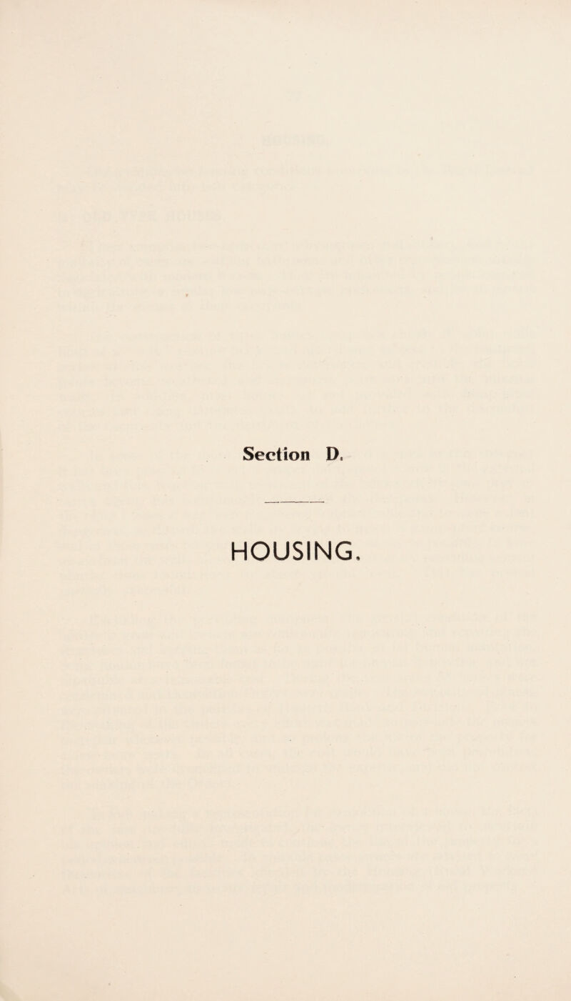 Section D. HOUSING.
