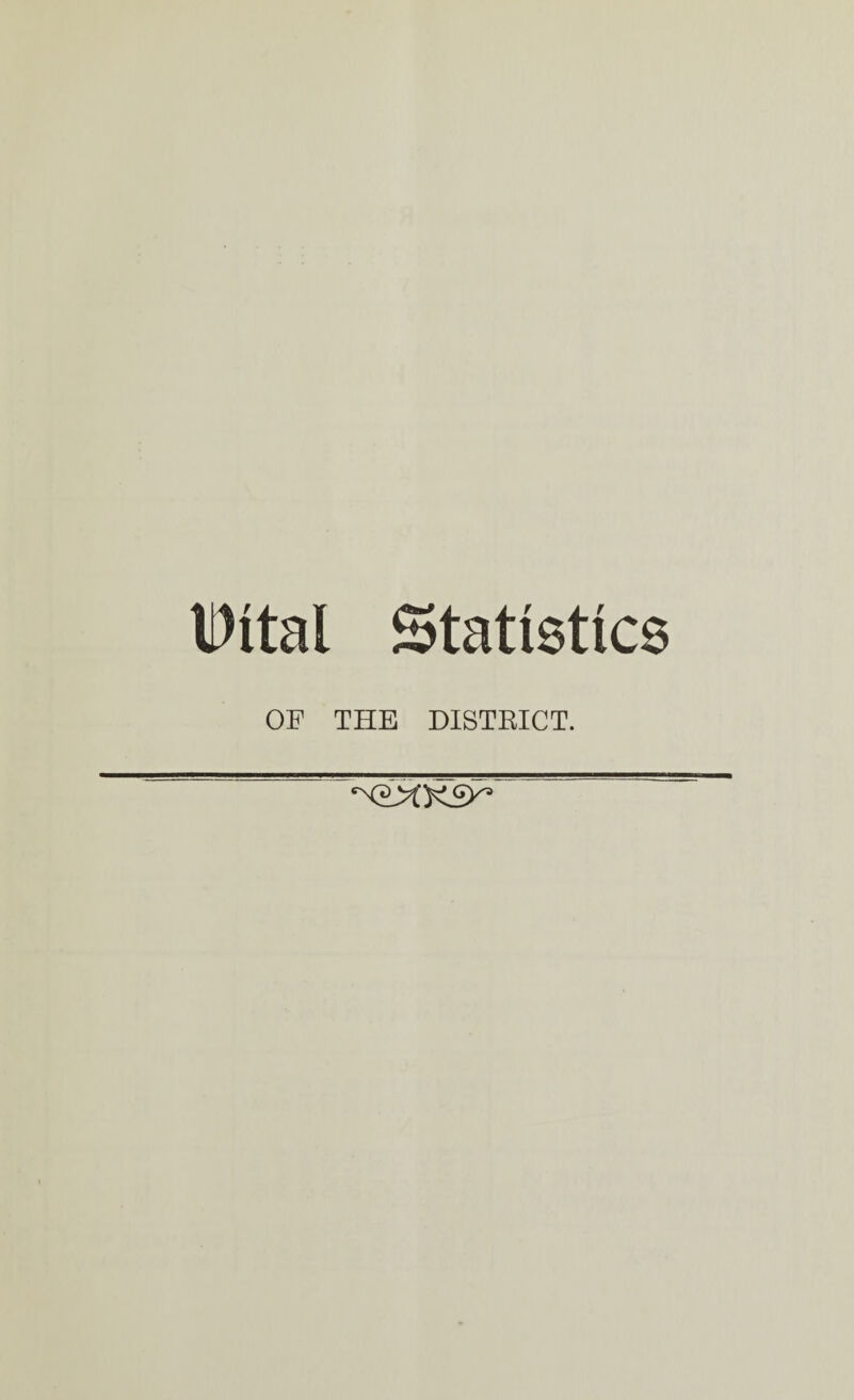 Dital Statistics OF THE DISTRICT.