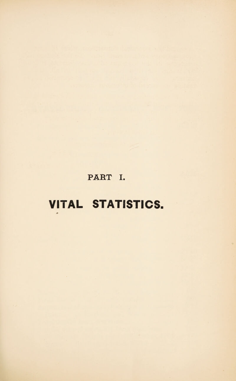 PAHT I. VITAL STATISTICS