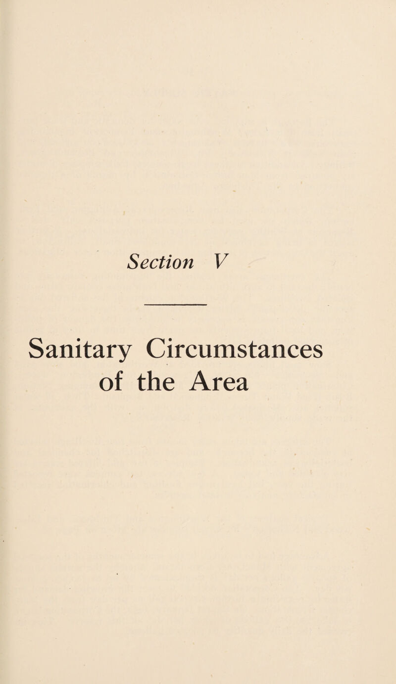 Sanitary Circumstances of the Area