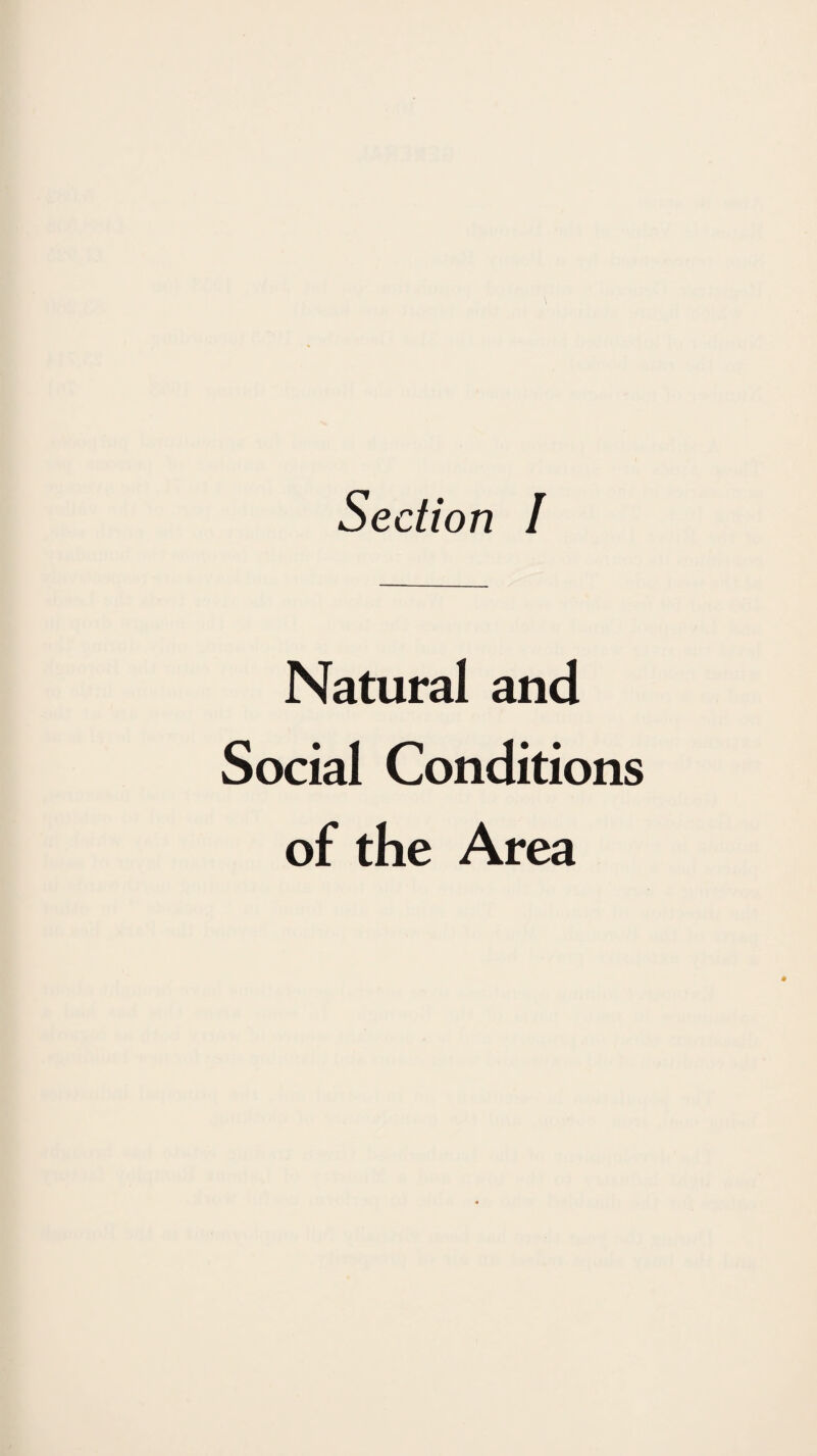 Natural and Social Conditions of the Area