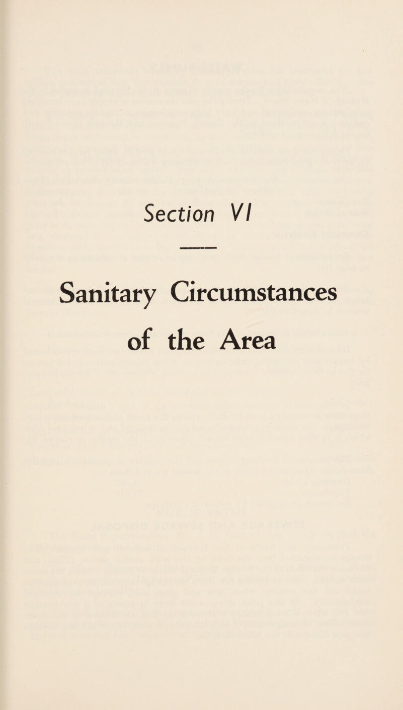 Sanitary Circumstances of the Area