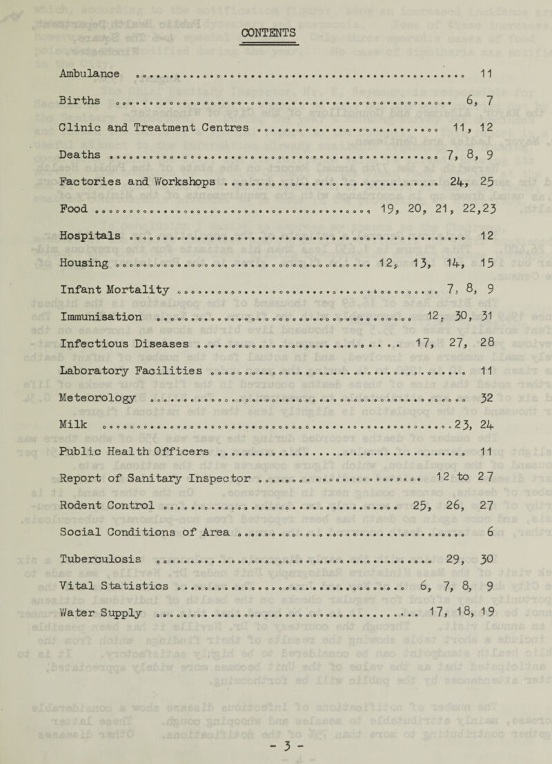 CONTENTS Ambulance 11 Births oo*o**ooogo*o©o*ooo*oo*oo*oooo*oo***ooooooooo • oo*o 6^ 7 Clinic and Treatment Centres 11, 12 Deaths o o • <> o« 000000000000*000 *00000*0000 0«0*©*********00 7 J 8 j 9 Factories and Workshops e ooooooo •oo*»o*oo*o»*oo*»*09e«*« 25 Pood 0000000009*000000000*0*0 0*00 00000 o ...0,0, 19, 20, 21, 22,23 Hospitals 00000*00*0**000000*9*09*000 00*000000* 0* *00*0*000*0 12 Housing 0000000000*00000*0*0*0000000*000000009 12 y 1 3> 1 A ) 1 5 Infant Mortalitor oooo**oooo****ooooo**o*o«*ooo6o«oooo*oo 7) 9 Immumsation. 00000*0*000000000000000000000000000000 12* 3^> 31 Infe c 11ous D1sease s ooo*ooooo*ooooo**oo**o*ooo • o * ^ 7^ ^ 7^ 28 Laboratory Facilities OOOOOOO 0*0000*0000 *o***eeeo*o**e*o Meteorology ooo*oeo900oo«ooo*oo*o*o*o OOOOOOOOOOOO*** 0*00000 11 32 Milk o*ooooo*o*ooooo«oooo*o*oooooooo • 00«««0*0*«*0000w«c0tf2 3, 2A Public Health Officers ....... 11 Report of Sanitary Inspector 0 0 0 * 0 0 0 * **000*0 f/OOOOOOOC 12 to 27 OO CO 0*0**00000900000000000000* 0*000 Rodent Control Social Conditions oi. Area 000000*00o©©o*o©o©*o*o**© *0*0*00*0 25, 26, 27 6 Tuberculosis ooooooo*o**o*oooooooooo *9*00**0000 000*000 2^ y 3C Vltal Statistics 0**90090**00*000000****0**0000 Water Supply 0000000*0*00*00* *9*0*00009 00*0 bj ~~f y Qy 9 # c # .. 17, 18, 1 9