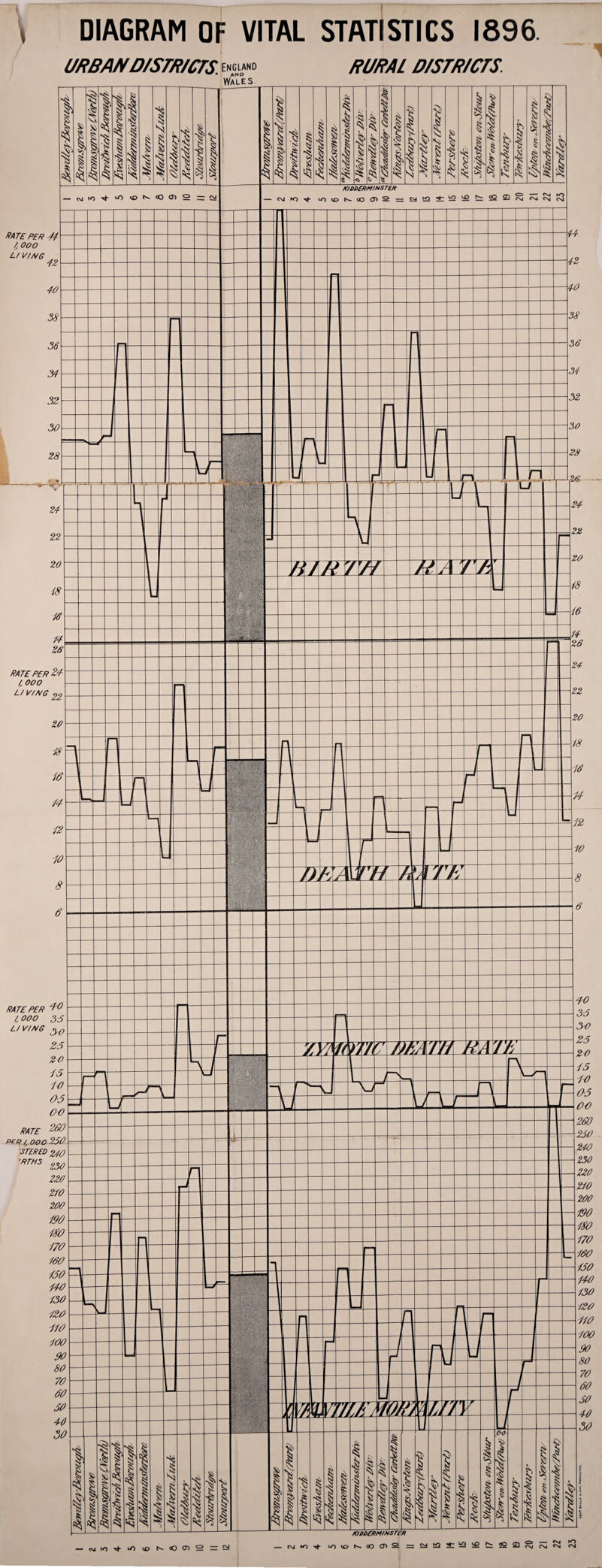 DIAGRAM OF VITAL STATISTICS 1896. URBAND/SmCTS. £»«*»“ RURAL D/STR/CTS