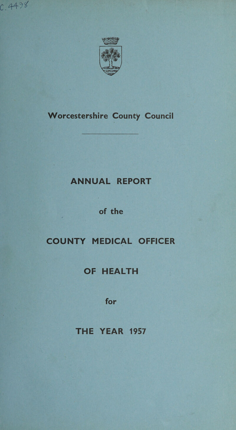 ANNUAL REPORT of the COUNTY MEDICAL OFFICER OF HEALTH