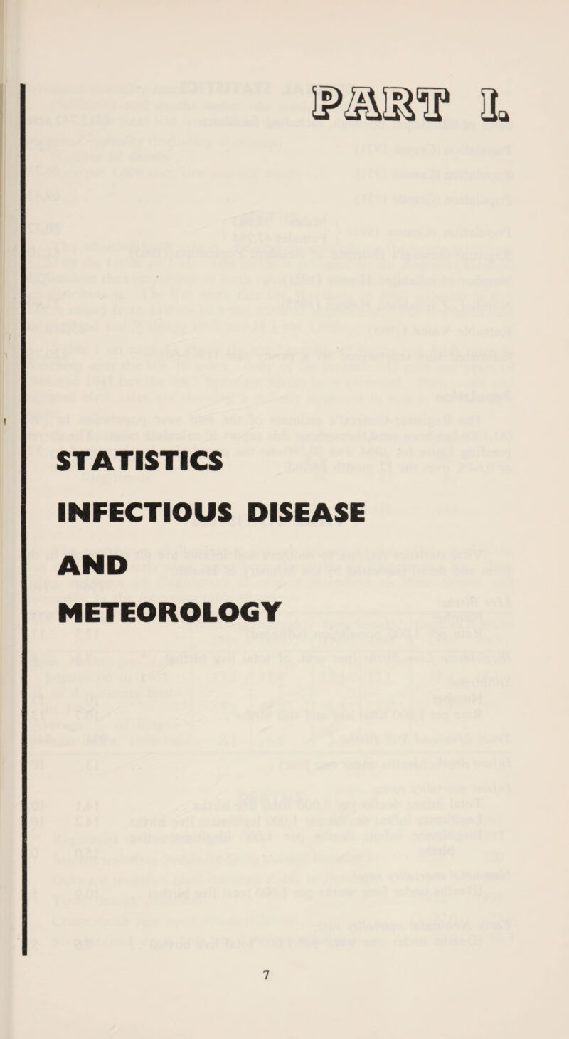 BJ 7A STATISTICS INFECTIOUS DISEASE AND METEOROLOGY